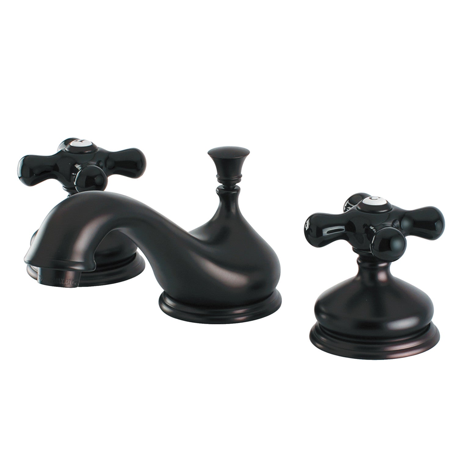 Kingston Heirloom KS1165PKX - Duchess Two-Handle 3-Hole Deck Mount Widespread Bathroom Faucet with Brass Pop-Up, Oil Rubbed Bronze