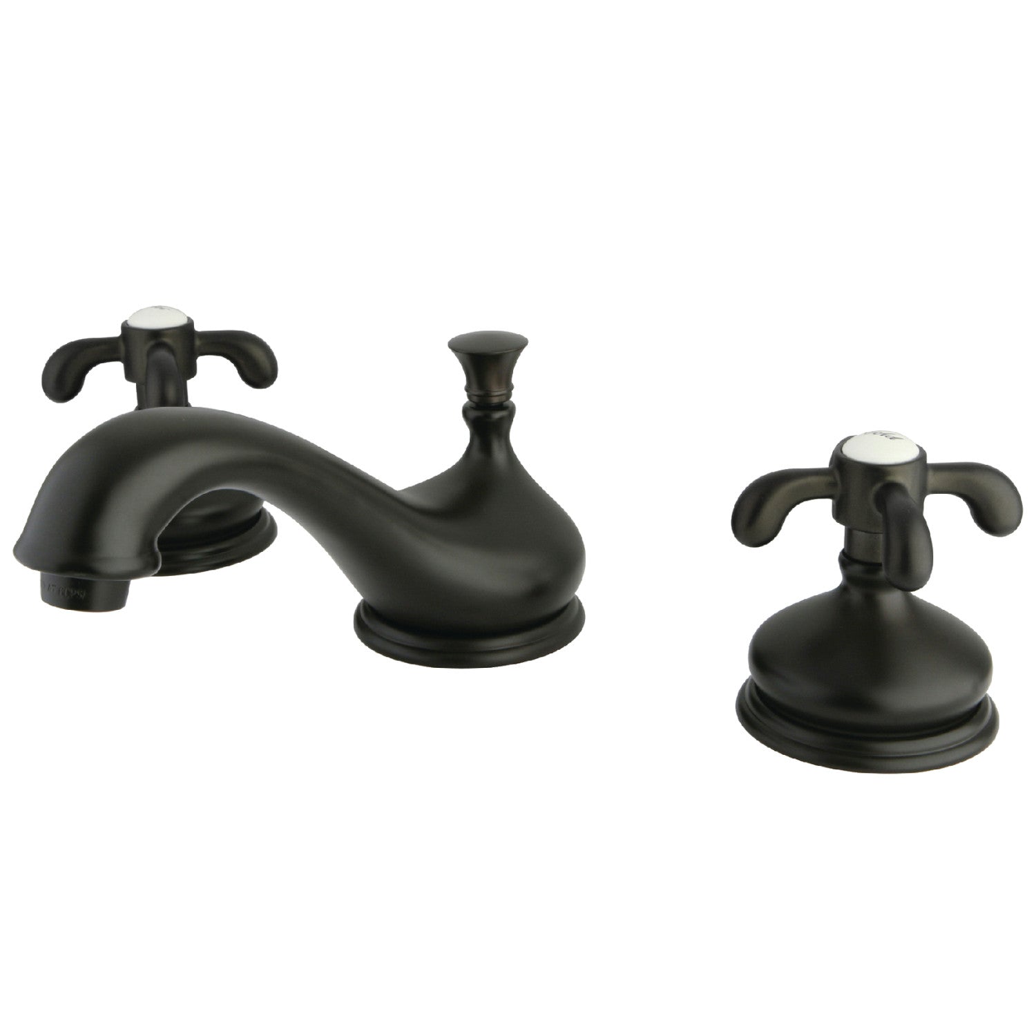 Kingston Heirloom KS1165TX - French Country Two-Handle 3-Hole Deck Mount Widespread Bathroom Faucet with Brass Pop-Up, Oil Rubbed Bronze