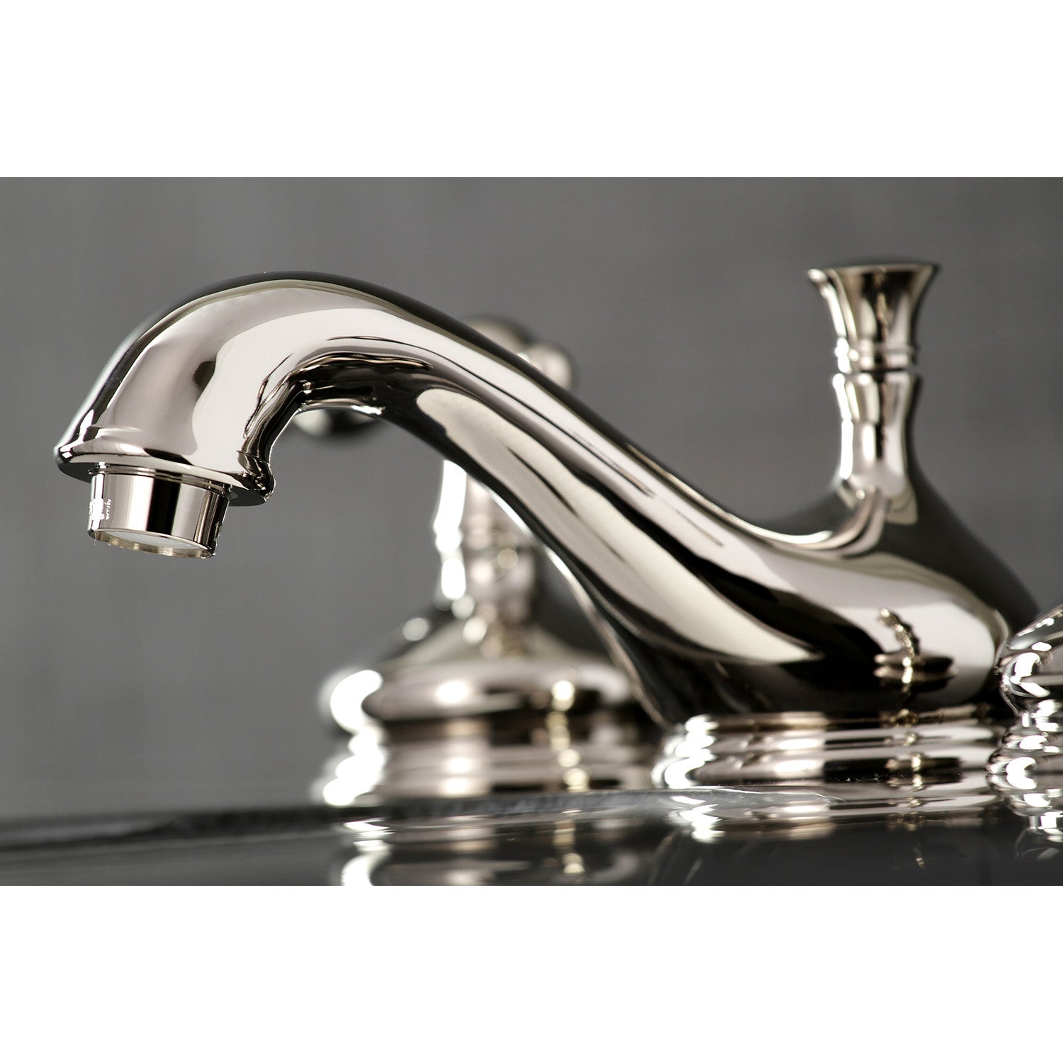 Kingston Heirloom KS1166NL - Heritage Two-Handle 3-Hole Deck Mount Widespread Bathroom Faucet with Brass Pop-Up, Polished Nickel — thumbnail 3