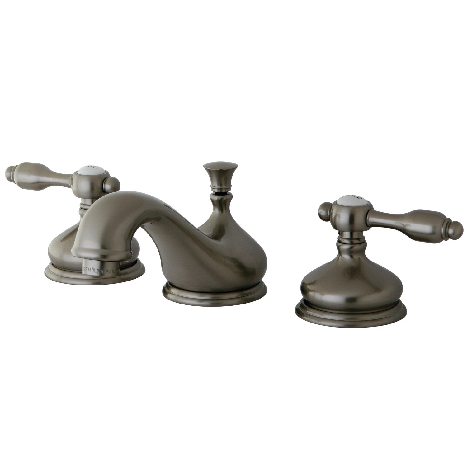 Kingston Heirloom KS1168TAL - Tudor Two-Handle 3-Hole Deck Mount Widespread Bathroom Faucet with Brass Pop-Up, Brushed Nickel