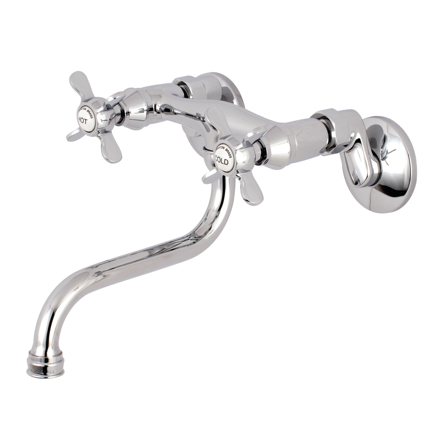 Kingston Heirloom KS116C - Essex Double-Handle 2-Hole Wall Mount Bathroom Faucet, Polished Chrome