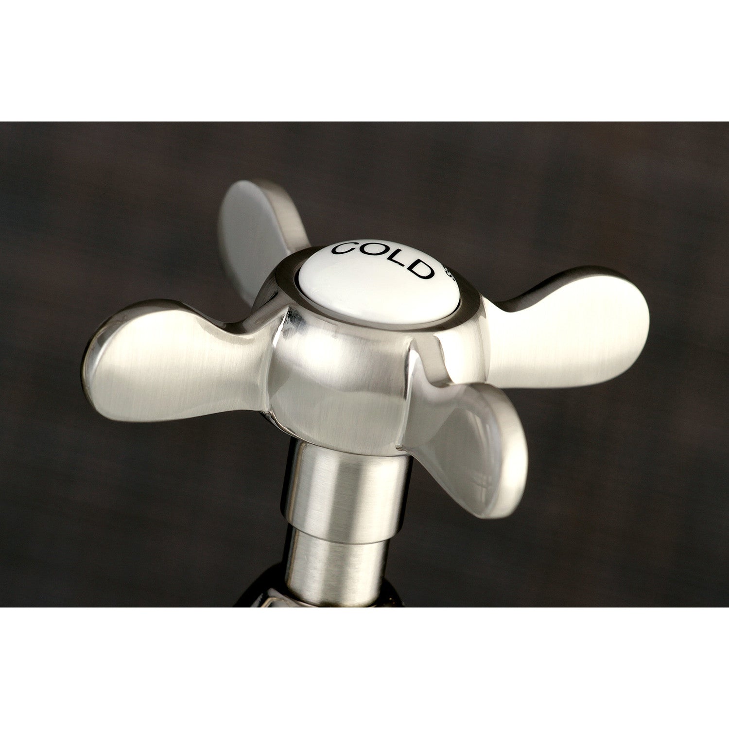 Kingston Heirloom KS1178BEX - Essex Two-Handle 2-Hole Deck Mount Bridge Kitchen Faucet, Brushed Nickel — thumbnail 2