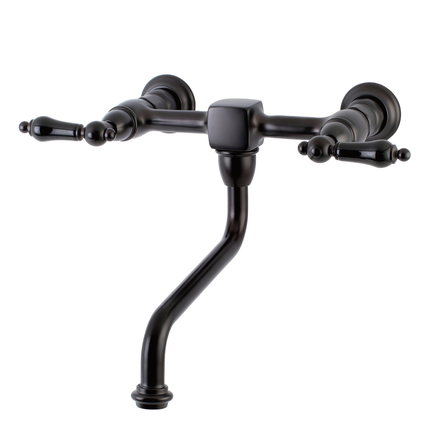 Kingston Heirloom KS1215PKL - Duchess Double-Handle 2-Hole Wall Mount Bathroom Faucet, Oil Rubbed Bronze