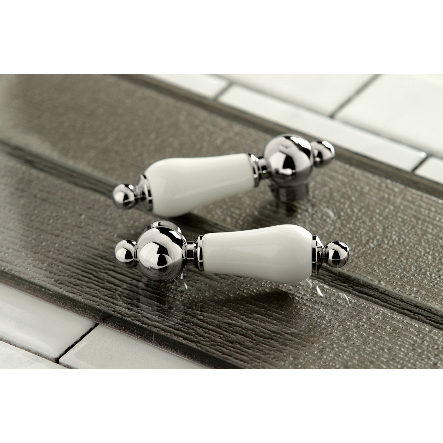 Kingston Heirloom KS1236PLBS - Heritage Two-Handle 2-or-4 Hole Kitchen Faucet with Brass Sprayer, Polished Nickel — thumbnail 2