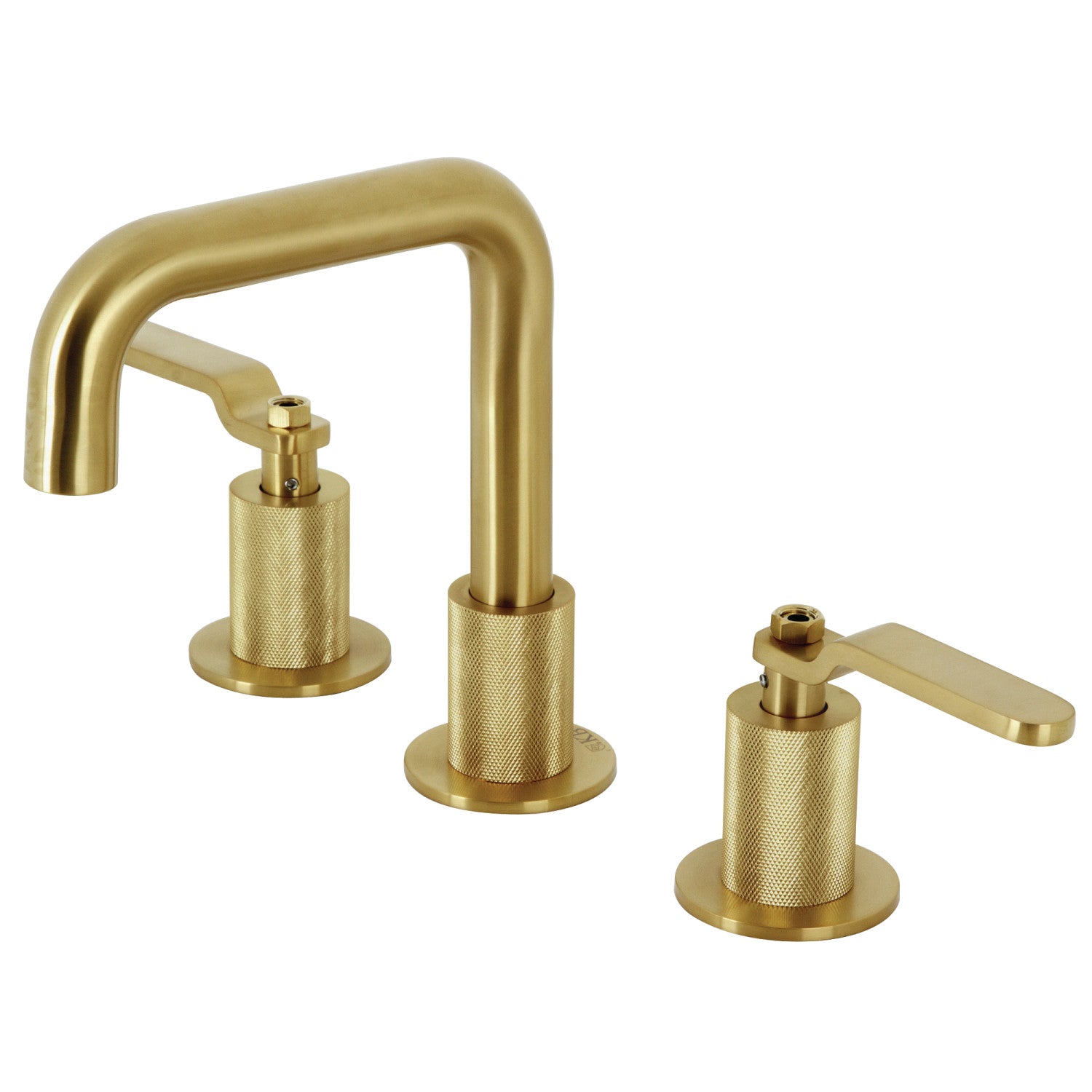 Kingston Sona KS1417KL - Whitaker Two-Handle 3-Hole Deck Mount Widespread Bathroom Faucet with Push Pop-Up Drain, Brushed Brass — image 1