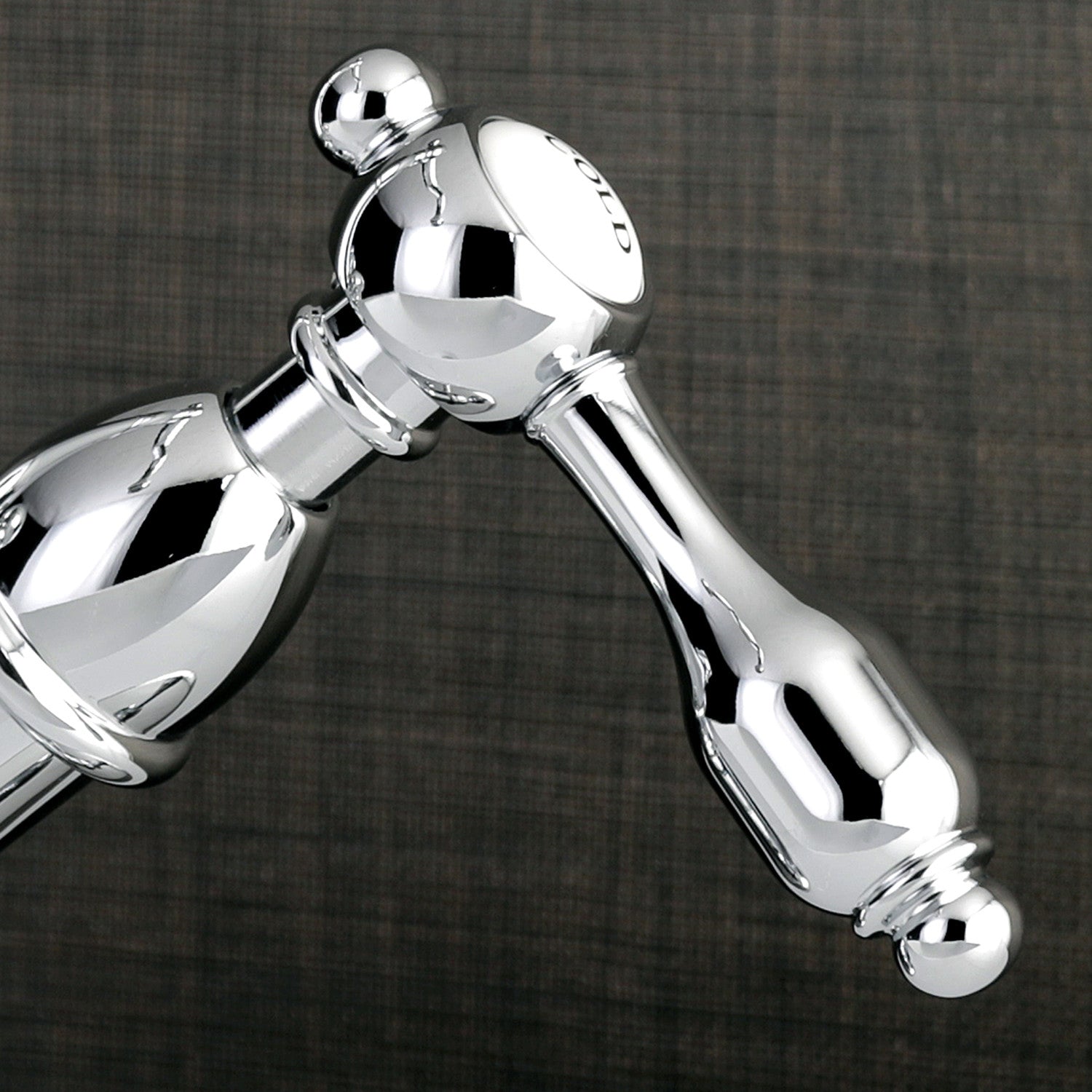 Kingston Heirloom KS1431TAL - Tudor Double-Handle 1-or-3 Hole Deck Mount 4-Inch Centerset Bathroom Faucet with Brass Pop-Up, Polished Chrome — thumbnail 3