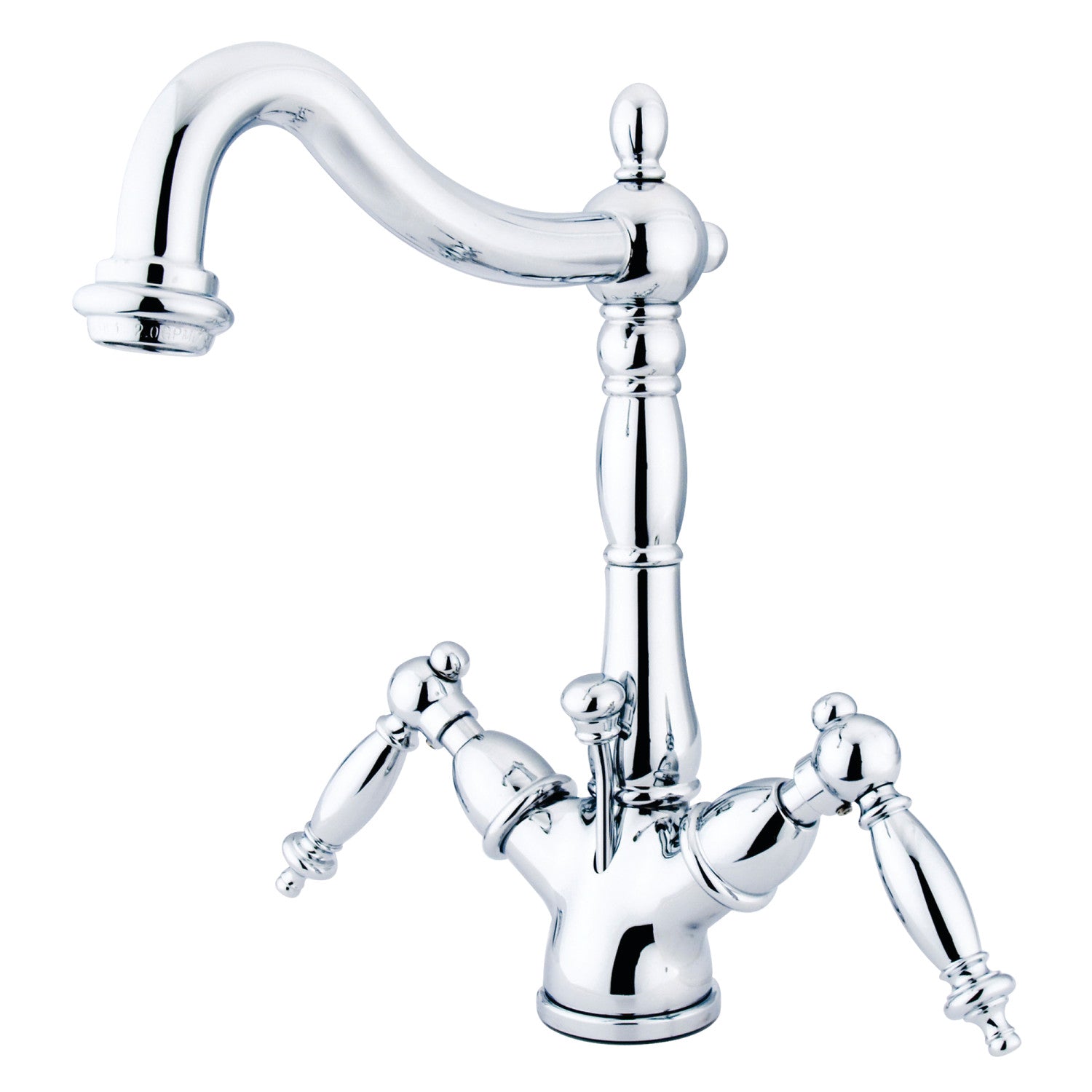 Kingston Heirloom KS1431TL - Heritage Double-Handle 1-or-3 Hole Deck Mount 4-Inch Centerset Bathroom Faucet with Brass Pop-Up, Polished Chrome