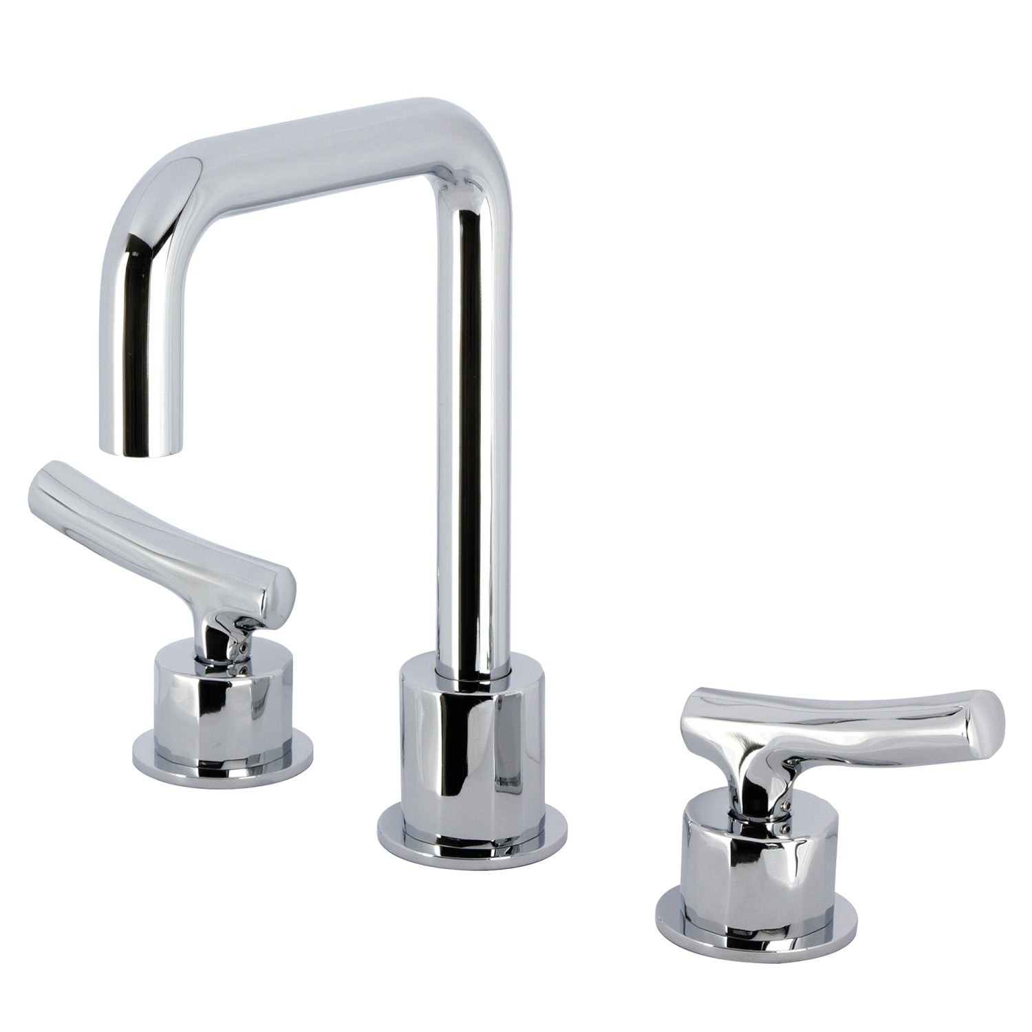 Kingston Sona KS1451TKL - Hallerbos Two-Handle 3-Hole Deck Mount Widespread Bathroom Faucet with Push Pop-Up Drain, Polished Chrome