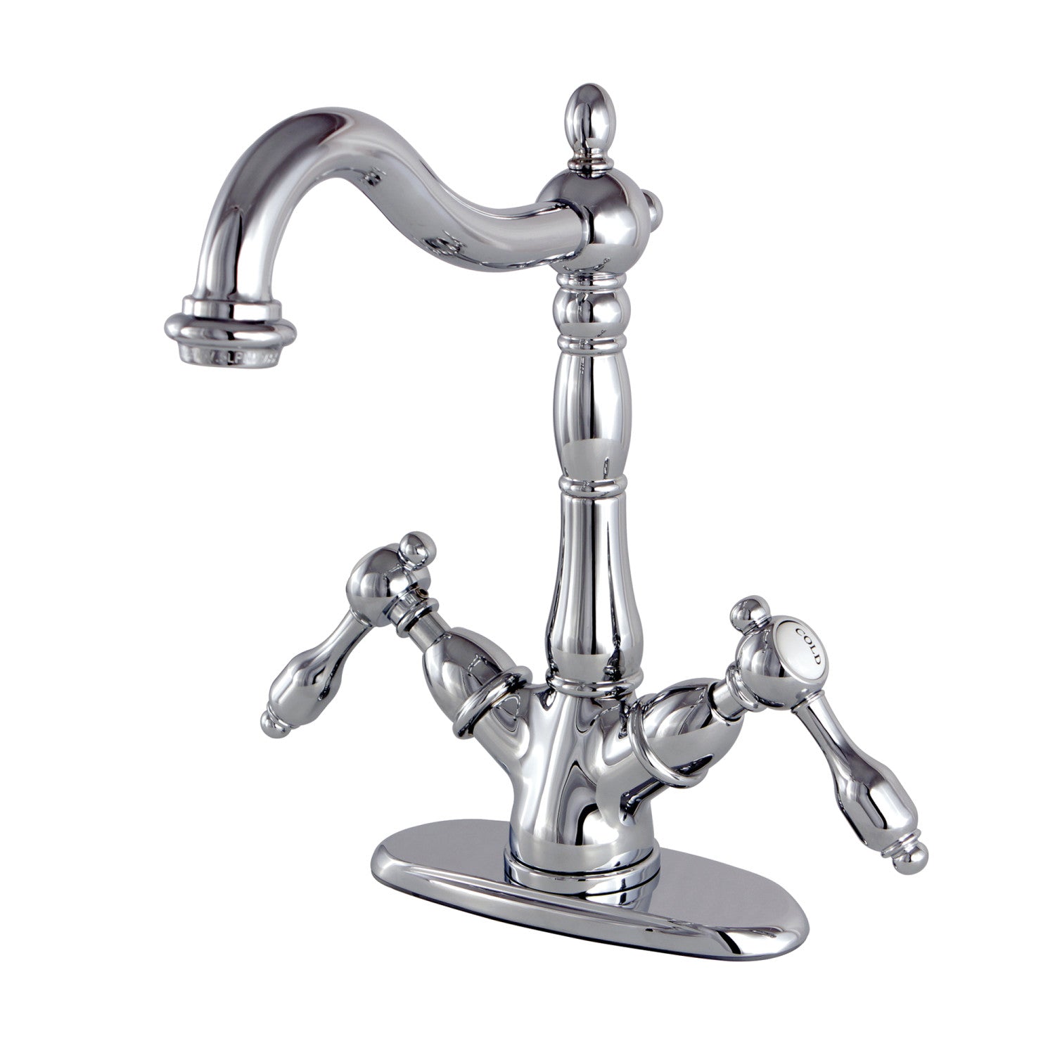 Kingston Heirloom KS1491TAL - Tudor Two-Handle 1-or-3 Hole Deck Mount Vessel Faucet, Polished Chrome