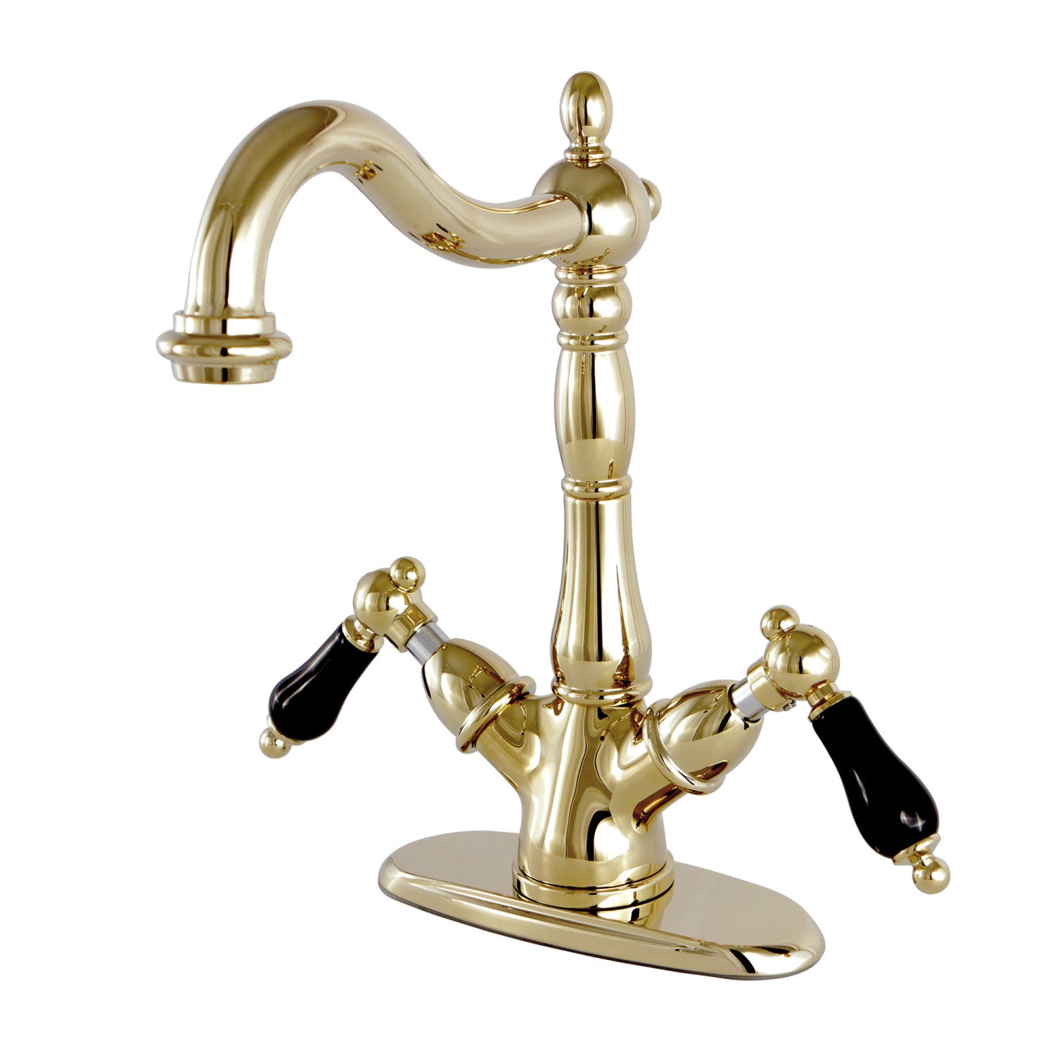 Kingston Heirloom KS1492PKL - Duchess Two-Handle 1-or-3 Hole Deck Mount Vessel Faucet, Polished Brass