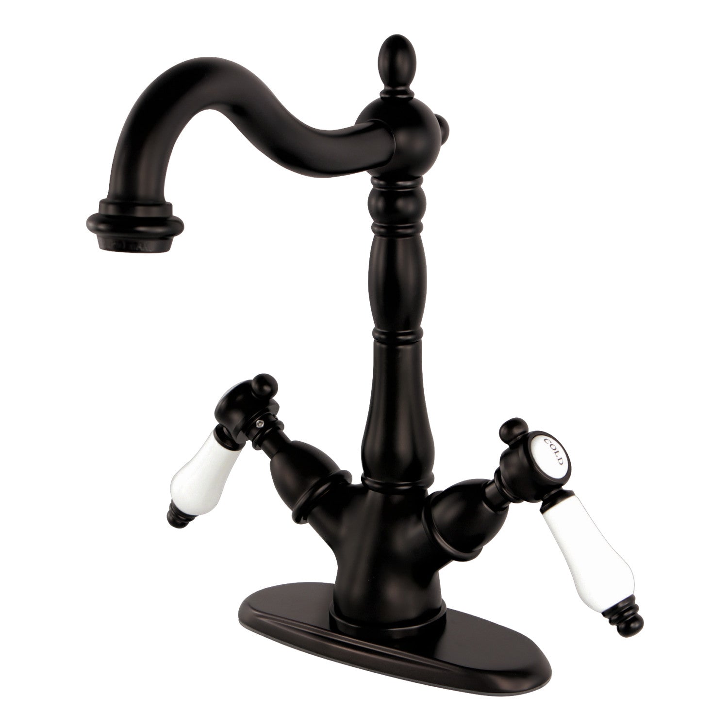 Kingston Heirloom KS1495BPL - Bel-Air Two-Handle 1-or-3 Hole Deck Mount Vessel Faucet, Oil Rubbed Bronze