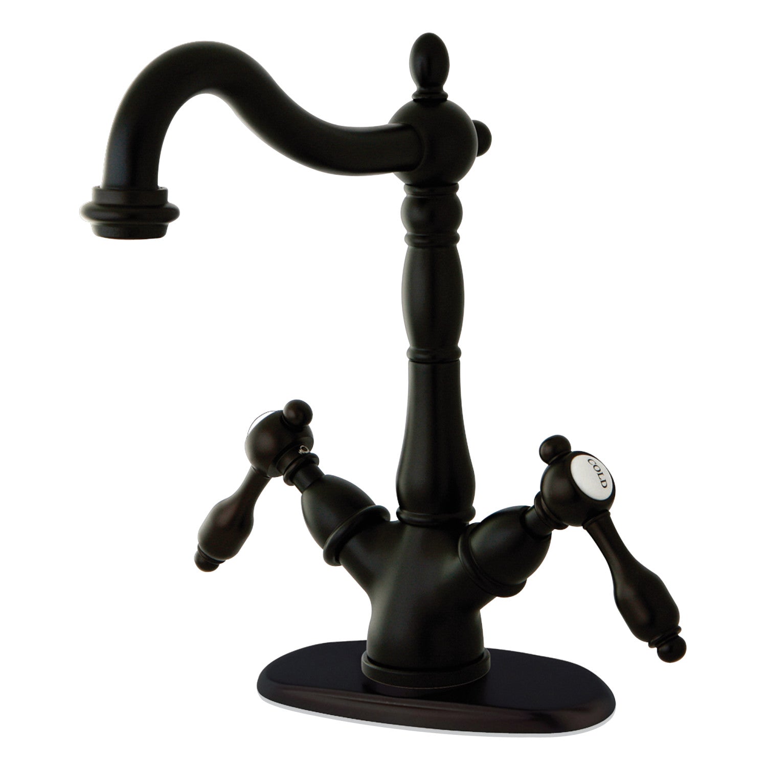 Kingston Heirloom KS1495TAL - Tudor Two-Handle 1-or-3 Hole Deck Mount Vessel Faucet, Oil Rubbed Bronze