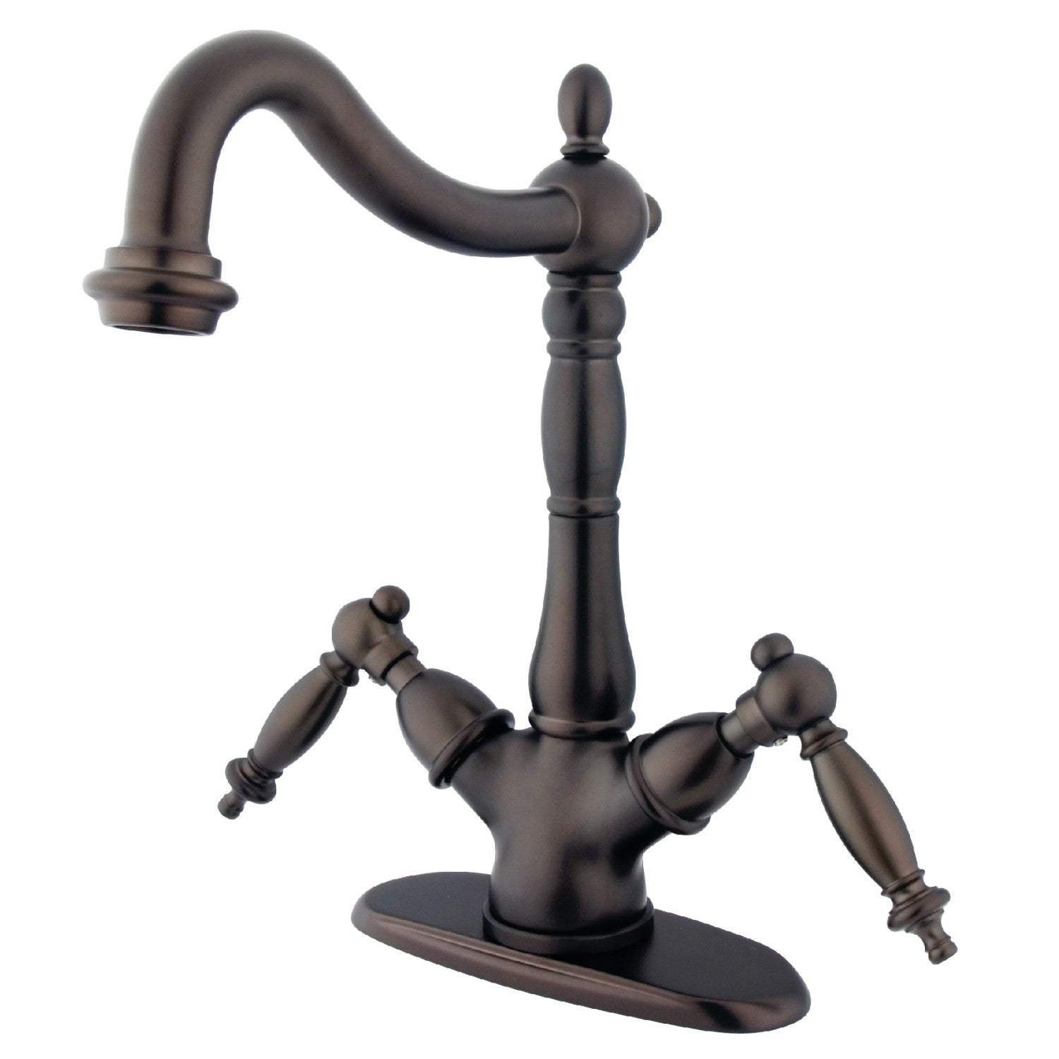Kingston Tulare KS1495TL - Heritage Two-Handle 1-or-3 Hole Deck Mount Vessel Faucet, Oil Rubbed Bronze