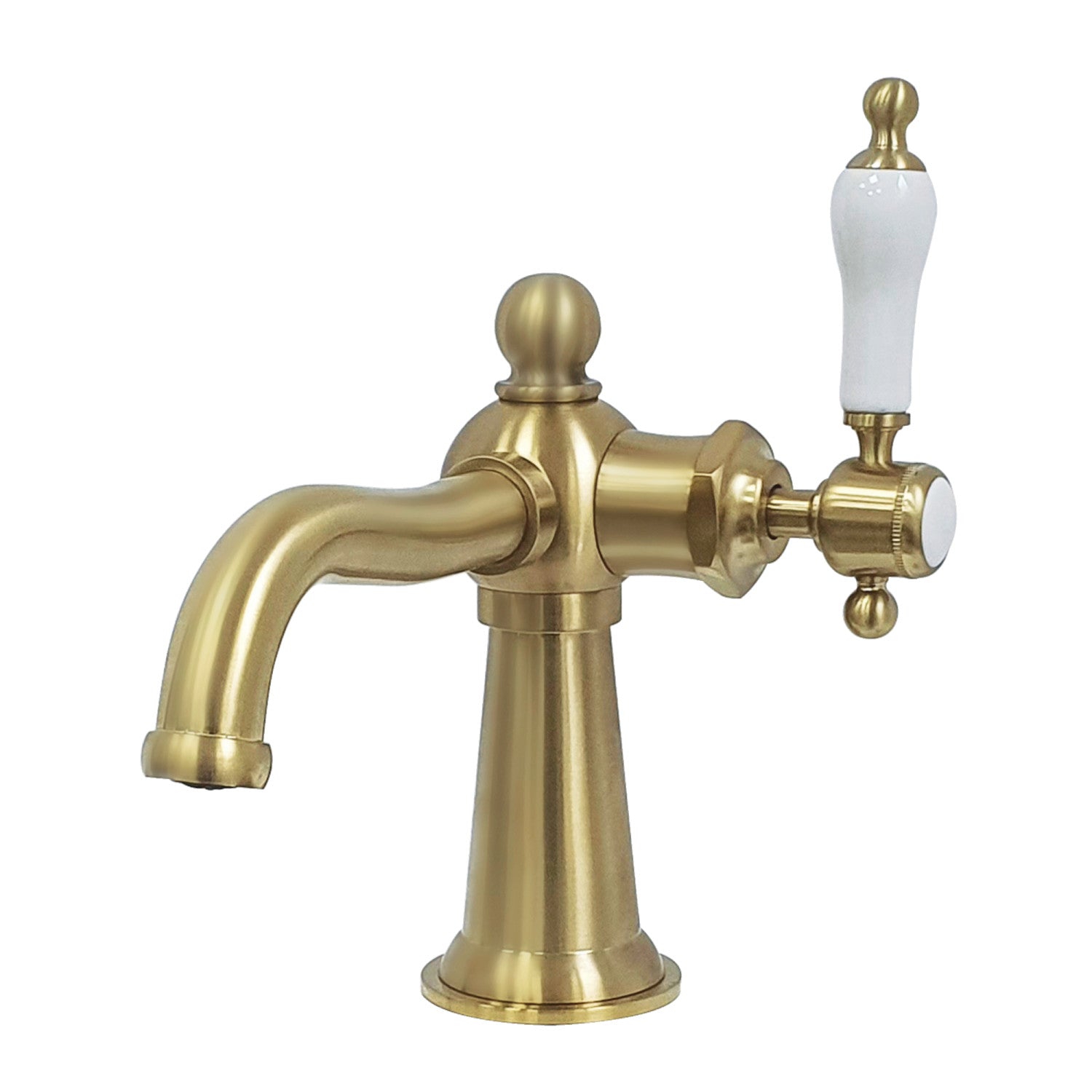 Kingston Heirloom KS154KLBB - Nautical One-Handle 1-Hole Bathroom Faucet with Push Pop-Up Drain, Brushed Brass