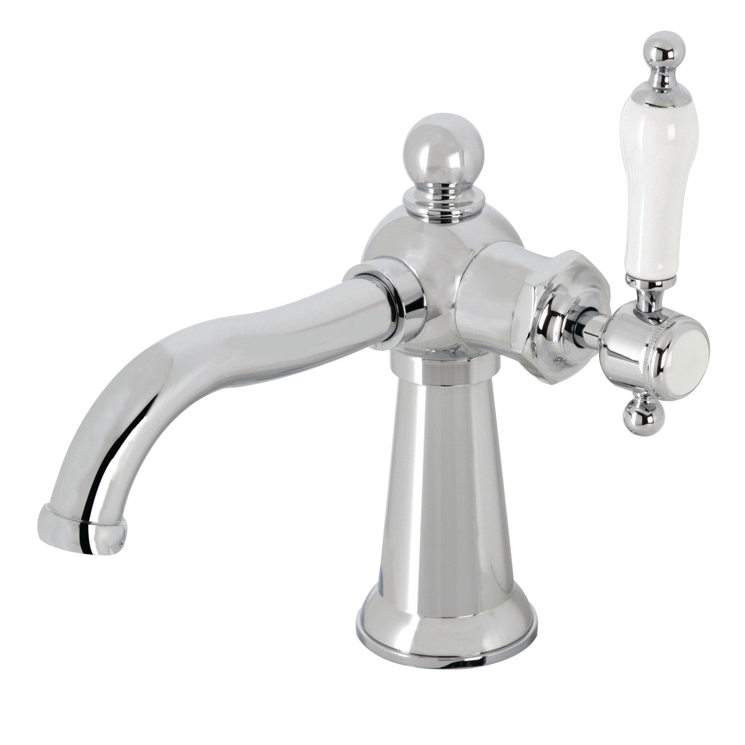 Kingston Heirloom KS154KLCP - Nautical One-Handle 1-Hole Bathroom Faucet with Push Pop-Up Drain, Polished Chrome — image 1