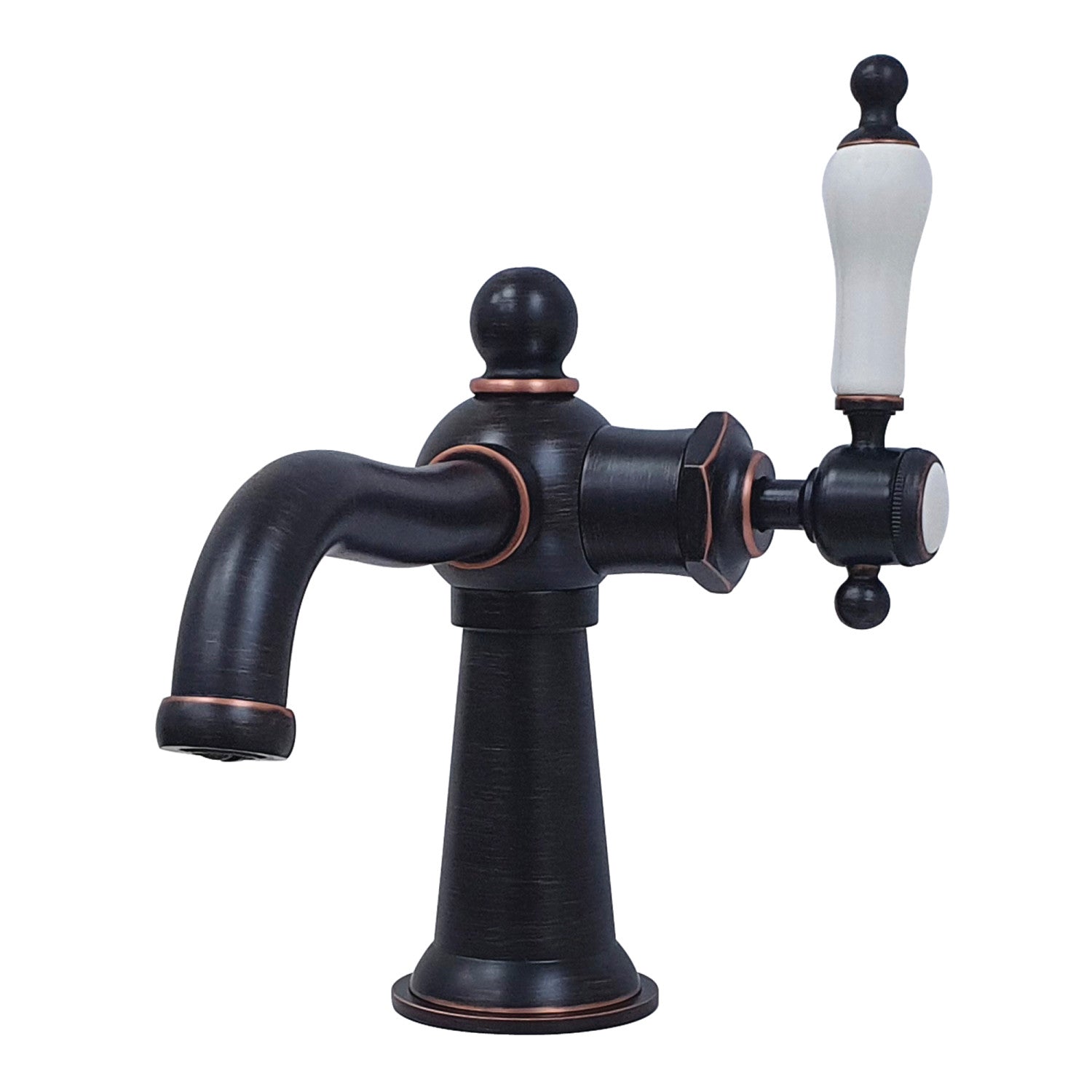 Kingston Heirloom KS154KLNB - Nautical One-Handle 1-Hole Bathroom Faucet with Push Pop-Up Drain, Naples Bronze