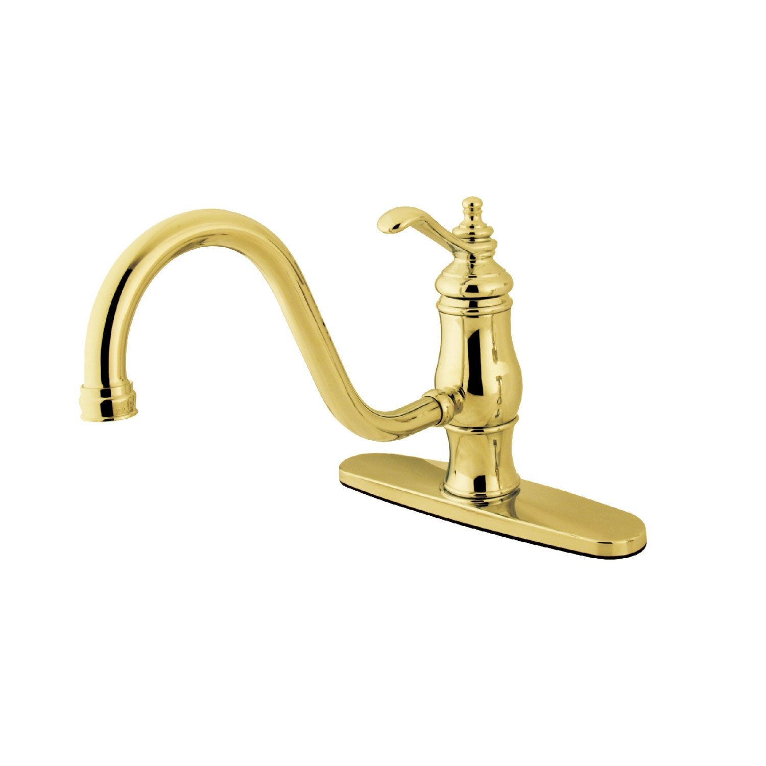 Kingston Heirloom KS1572TLLS - Heritage Single-Handle 1-or-3 Hole Kitchen Faucet, Polished Brass