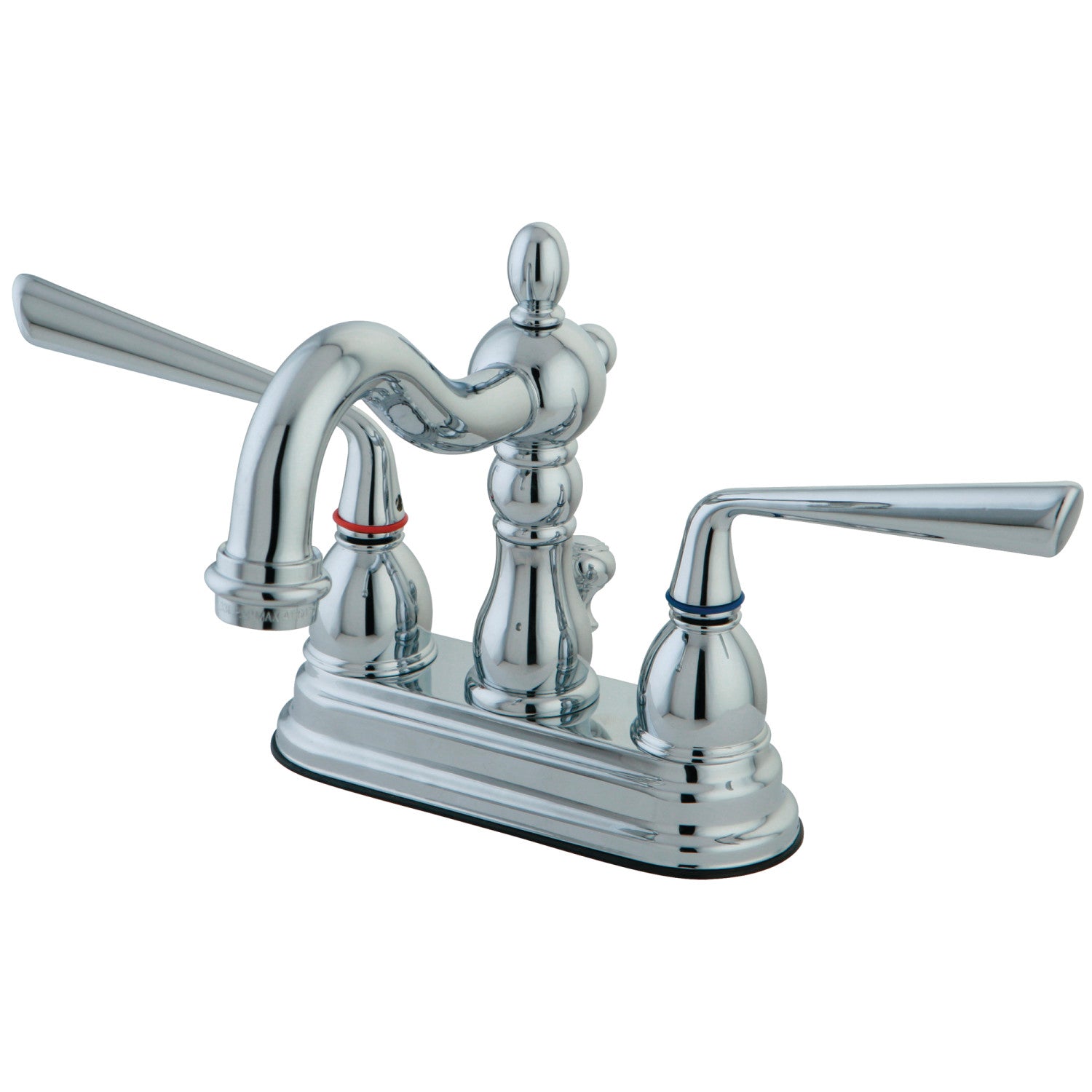 Kingston Tulare KS1601ZL - Silver Sage Double-Handle 3-Hole Deck Mount 4-Inch Centerset Bathroom Faucet with Brass Pop-Up, Polished Chrome