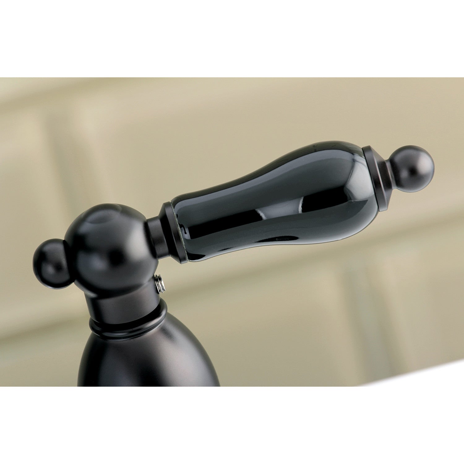 Kingston Heirloom KS1605PKL - Duchess Double-Handle 3-Hole Deck Mount 4-Inch Centerset Bathroom Faucet with Brass Pop-Up, Oil Rubbed Bronze — thumbnail 2