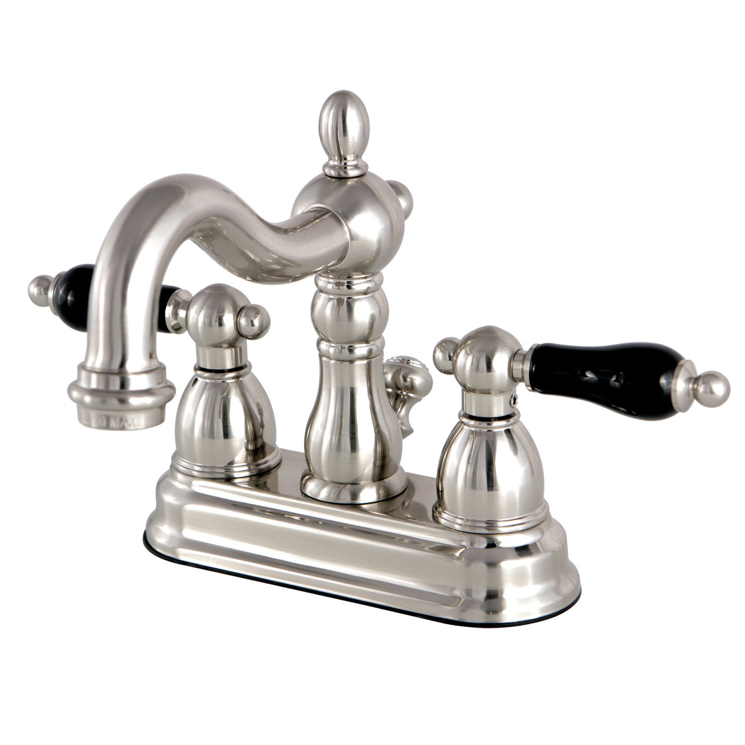Kingston Heirloom KS1608PKL - Duchess Double-Handle 3-Hole Deck Mount 4-Inch Centerset Bathroom Faucet with Brass Pop-Up, Brushed Nickel
