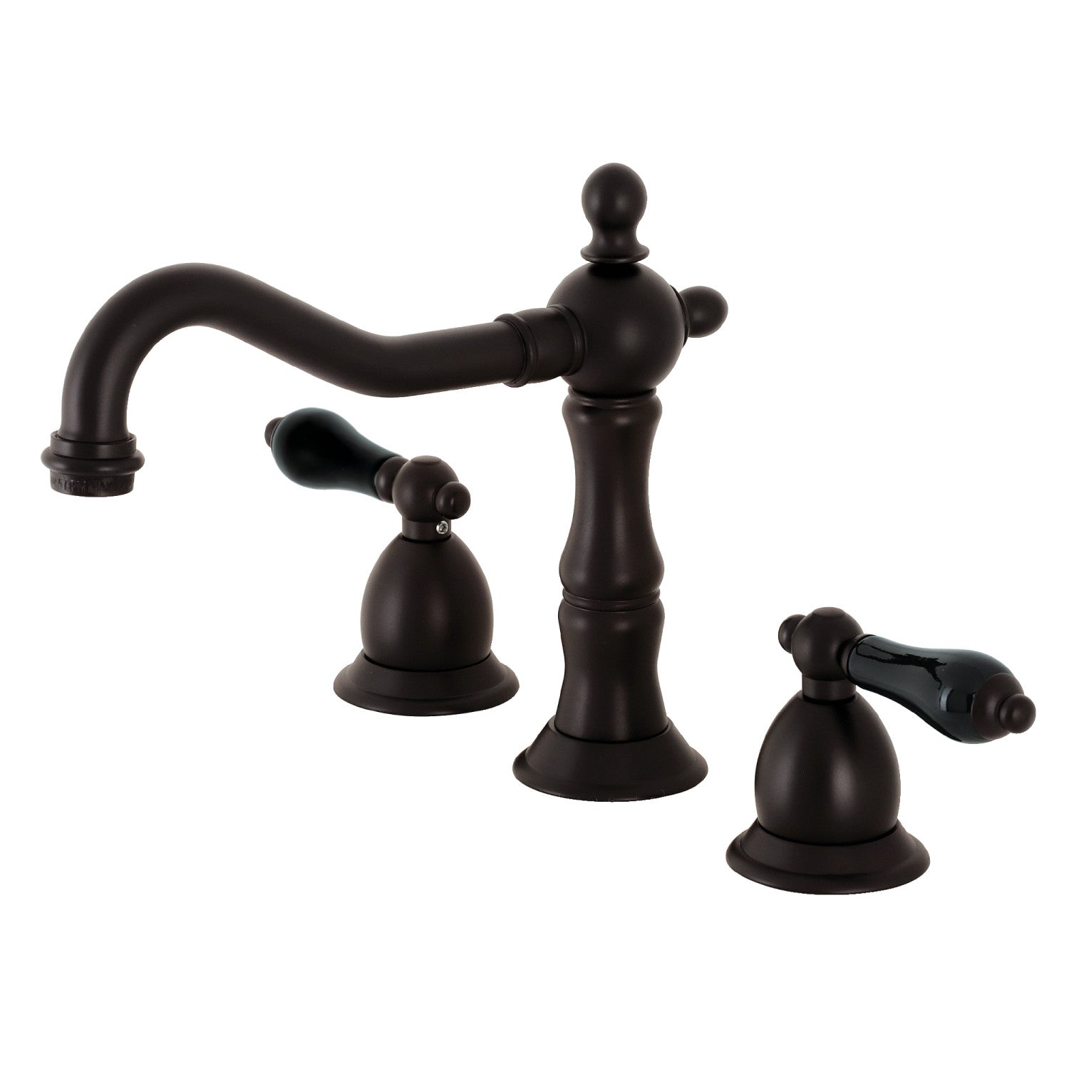 Kingston Heirloom KS1975PKL - Duchess Two-Handle 3-Hole Deck Mount Widespread Bathroom Faucet with Brass Pop-Up, Oil Rubbed Bronze — image 1