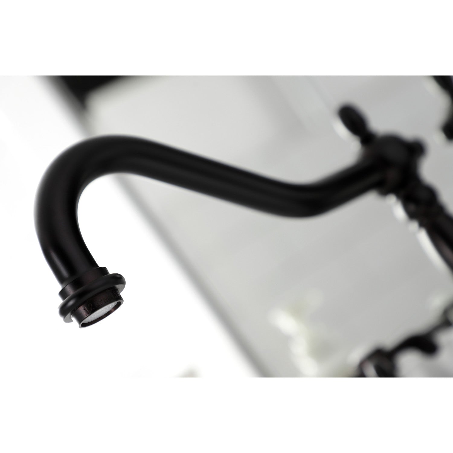 Kingston Heirloom KS1995TX - French Country Two-Handle 3-Hole Deck Mount Widespread Bathroom Faucet with Brass Pop-Up, Oil Rubbed Bronze — thumbnail 3