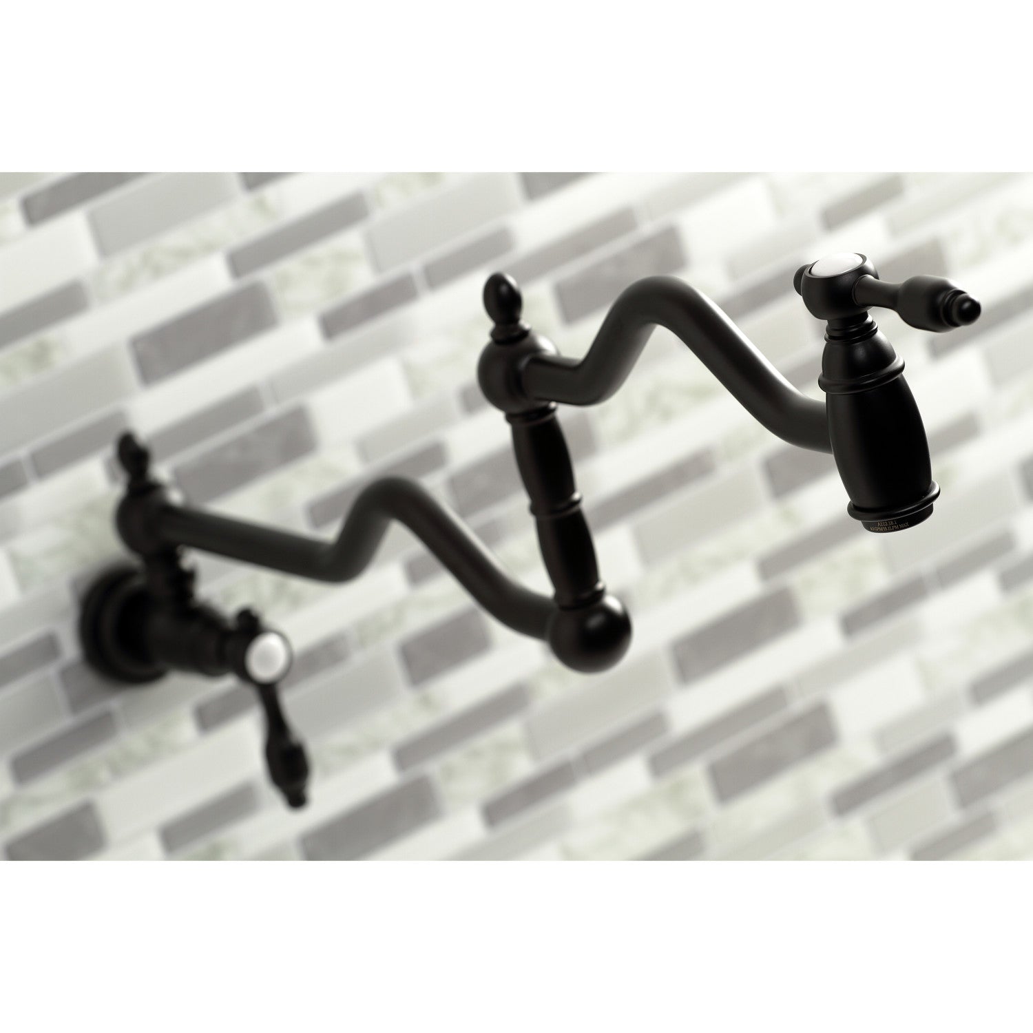 Kingston Heirloom KS2100TAL - Tudor Two-Handle 1-Hole Wall Mount Pot Filler Faucet, Matte Black — thumbnail 2