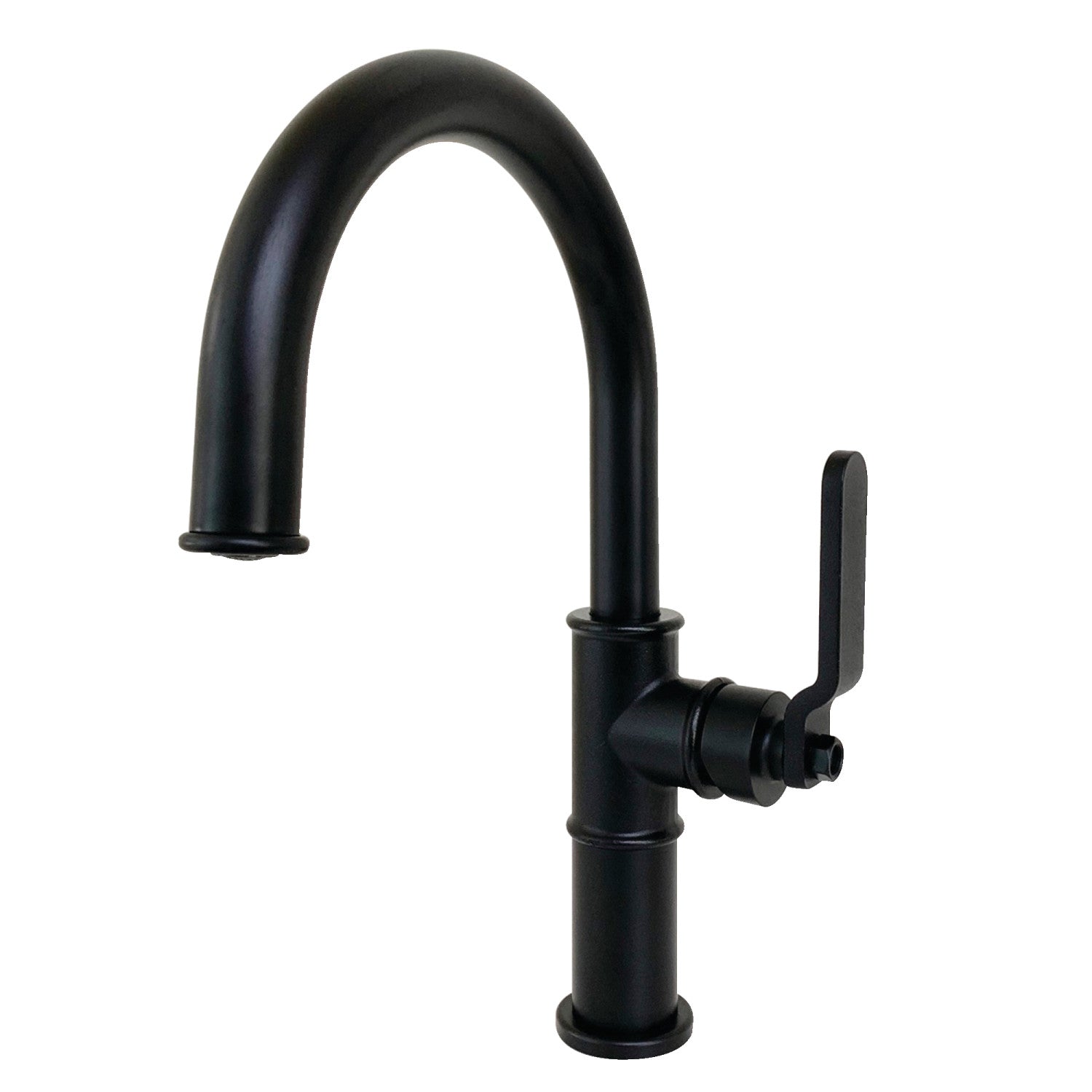 Kingston Sona KS2230KL - Whitaker One-Handle 1-Hole Bathroom Faucet with Push Pop-Up Drain, Matte Black