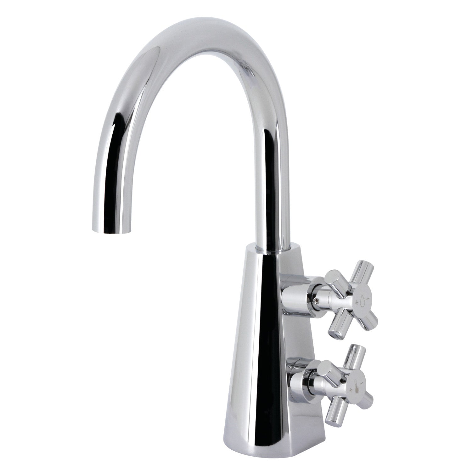 Kingston Sona KS2291DX - Constantine Two-Handle 1-Hole Bathroom Faucet with Push Pop-Up Drain, Polished Chrome