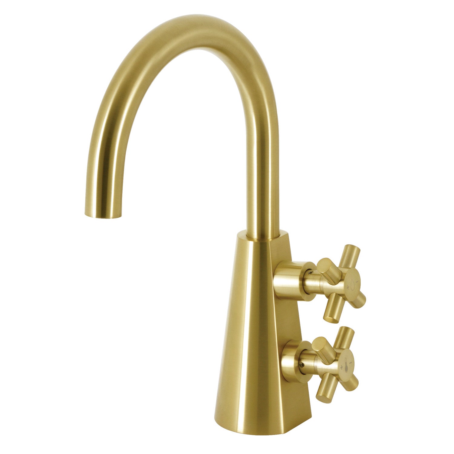 Kingston Sona KS2297DX - Constantine Two-Handle 1-Hole Bathroom Faucet with Push Pop-Up Drain, Brushed Brass