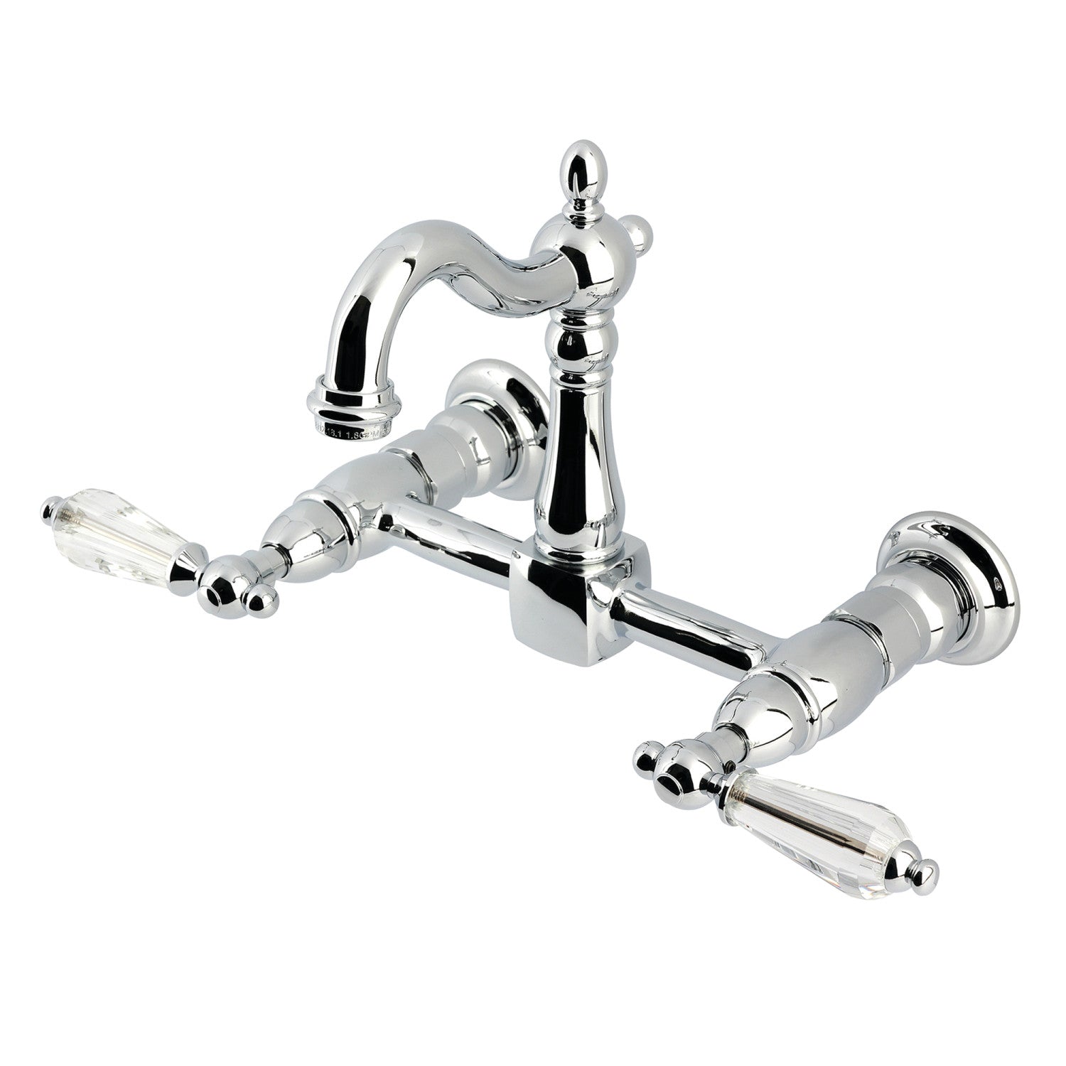 Kingston Heirloom KS2441WLL - Willshire Two-Handle Wall Mount Bridge Kitchen Faucet, Polished Chrome
