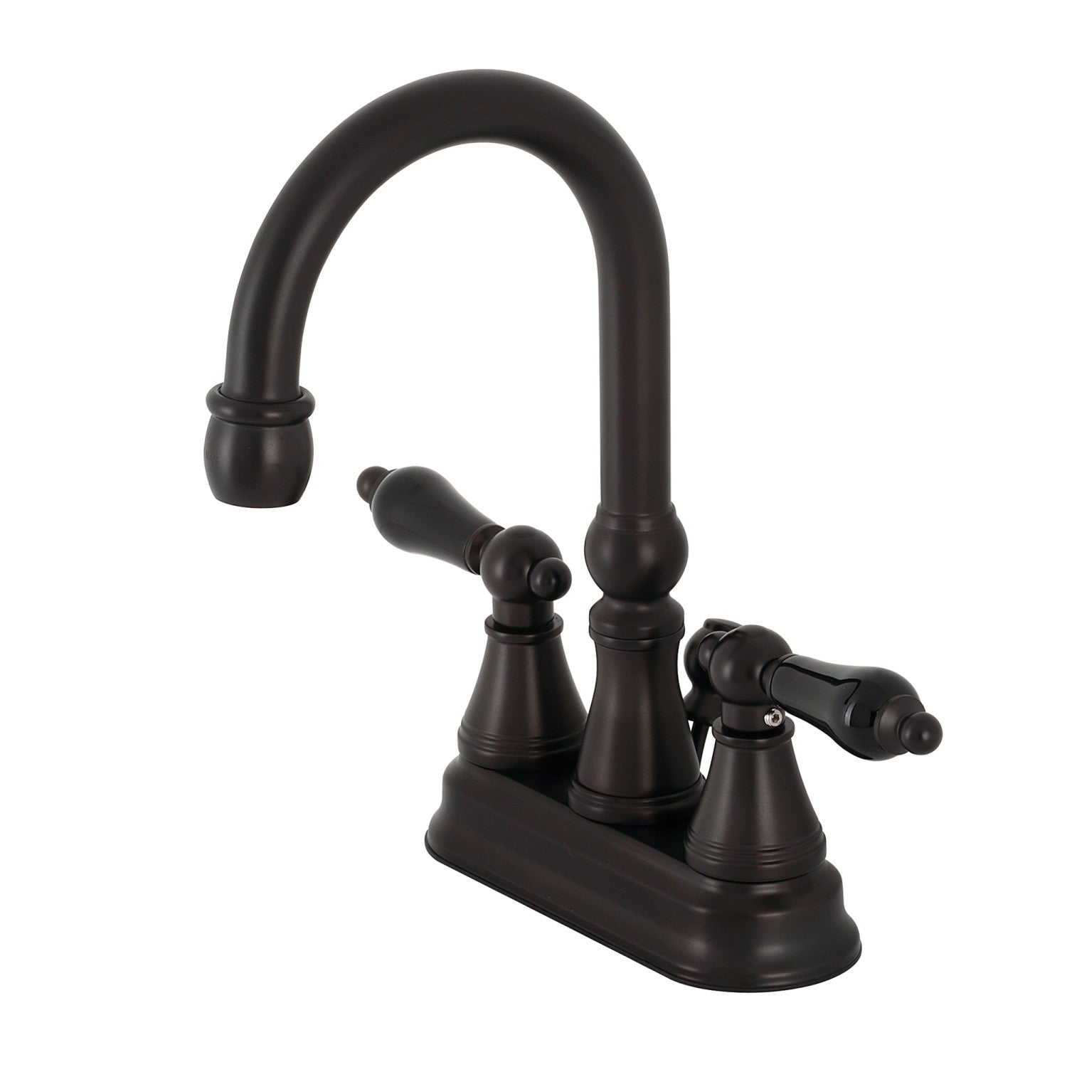 Kingston Tulare KS2615PKL - Duchess Double-Handle 3-Hole Deck Mount 4-Inch Centerset Bathroom Faucet with Brass Pop-Up, Oil Rubbed Bronze