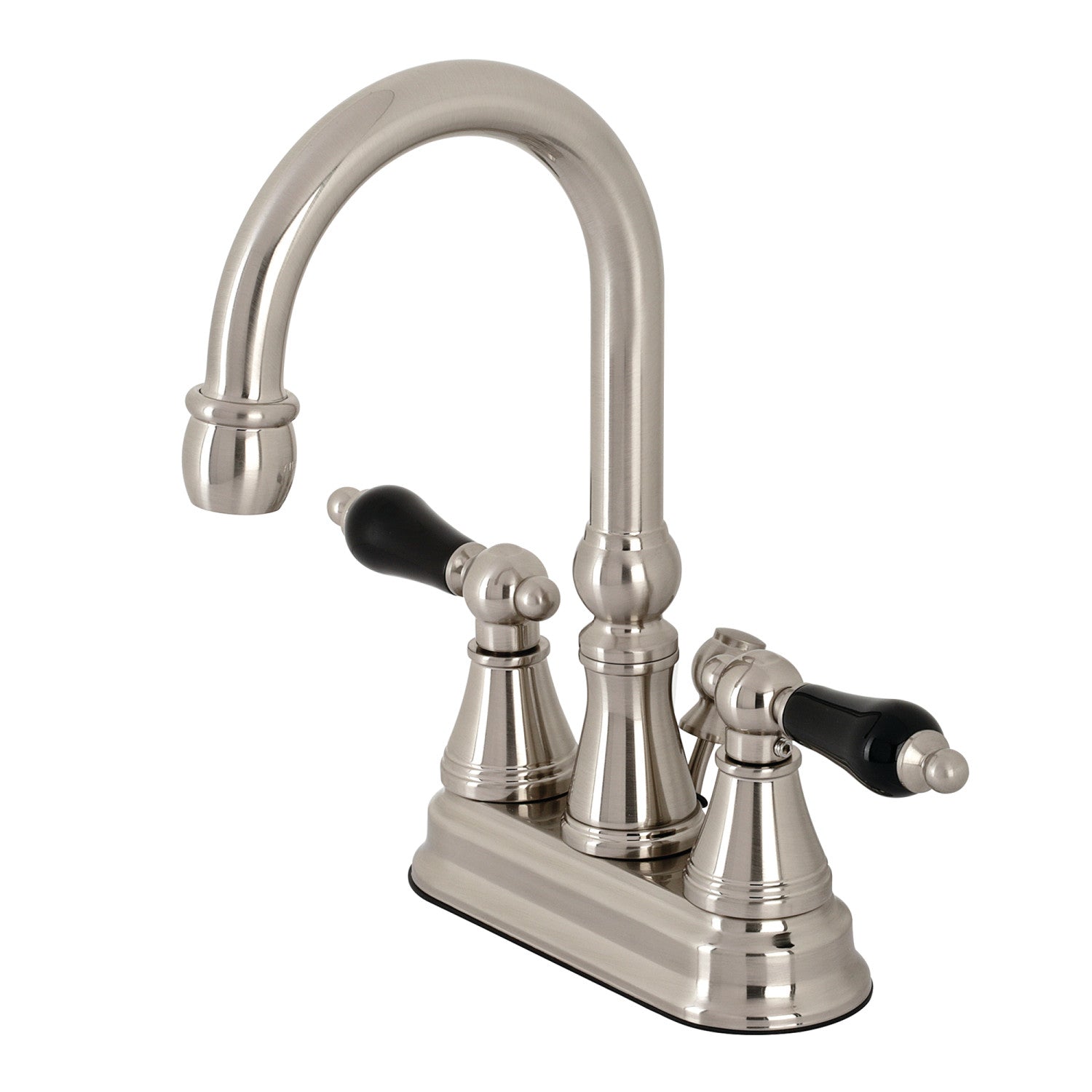 Kingston Tulare KS2618PKL - Duchess Double-Handle 3-Hole Deck Mount 4-Inch Centerset Bathroom Faucet with Brass Pop-Up, Brushed Nickel