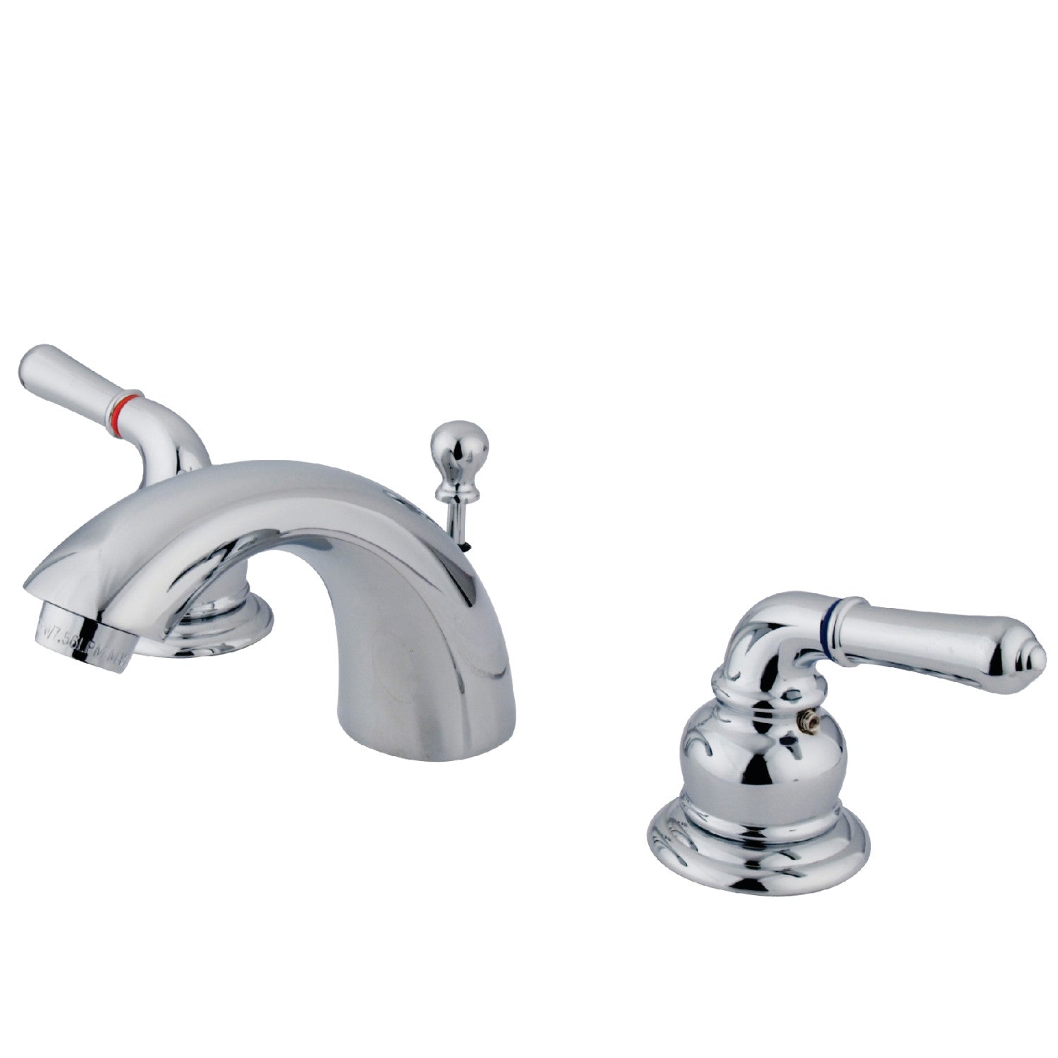 Kingston Tulare KS2951 - Naples Mini-Widespread Bathroom Faucet with Brass Pop-Up Drain, Polished Chrome