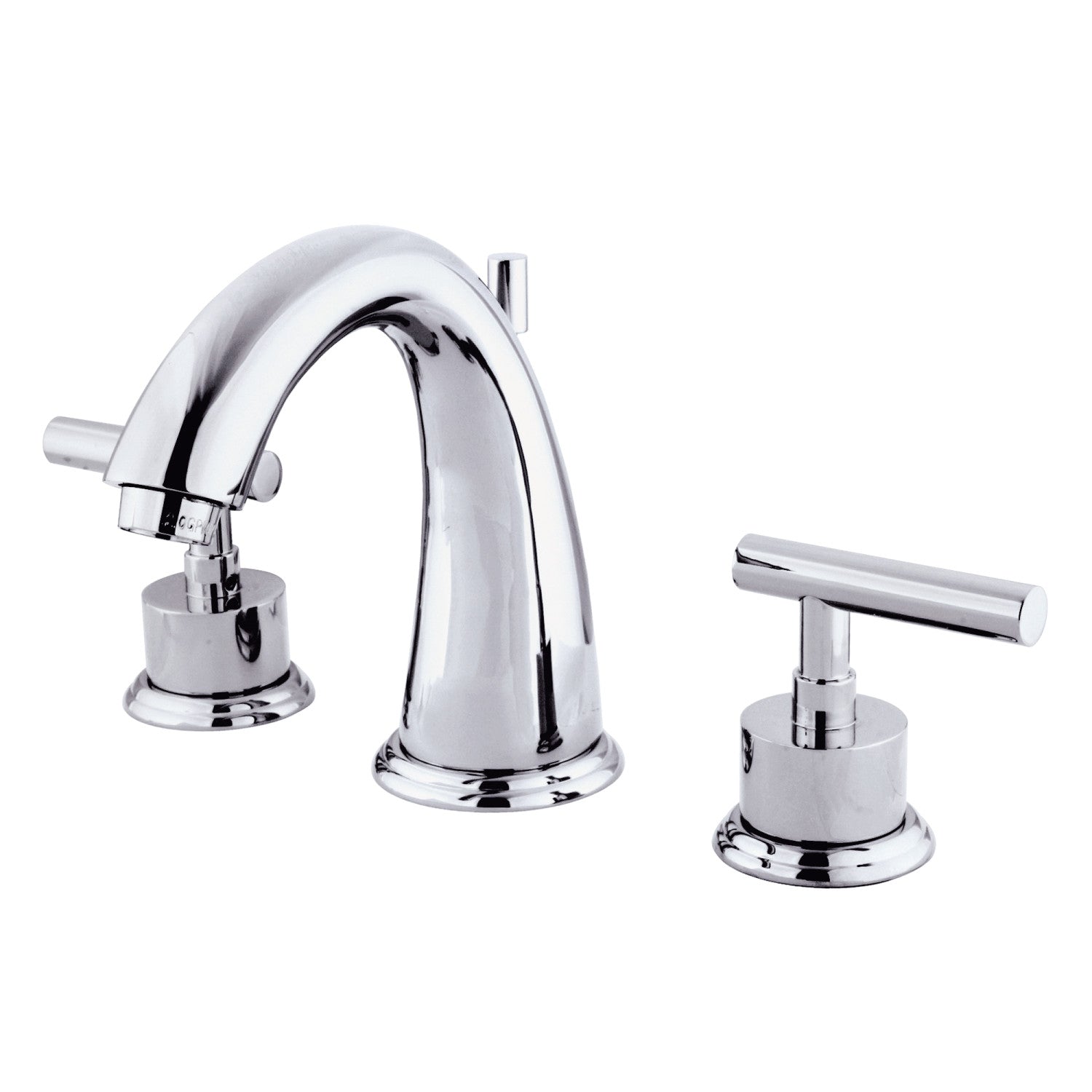 Kingston Tulare KS2961CML - Manhattan Two-Handle 3-Hole Deck Mount Widespread Bathroom Faucet with Brass Pop-Up, Polished Chrome