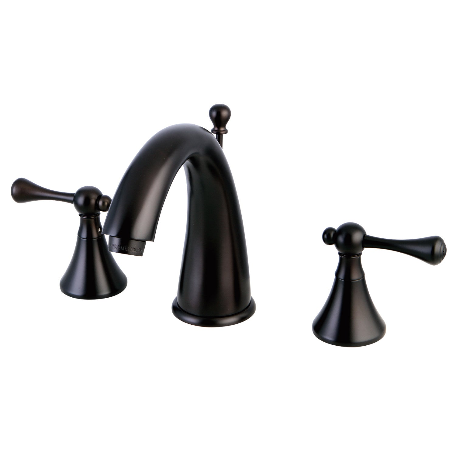 Kingston Tulare KS2975BL - English Country Two-Handle 3-Hole Deck Mount Widespread Bathroom Faucet with Brass Pop-Up, Oil Rubbed Bronze