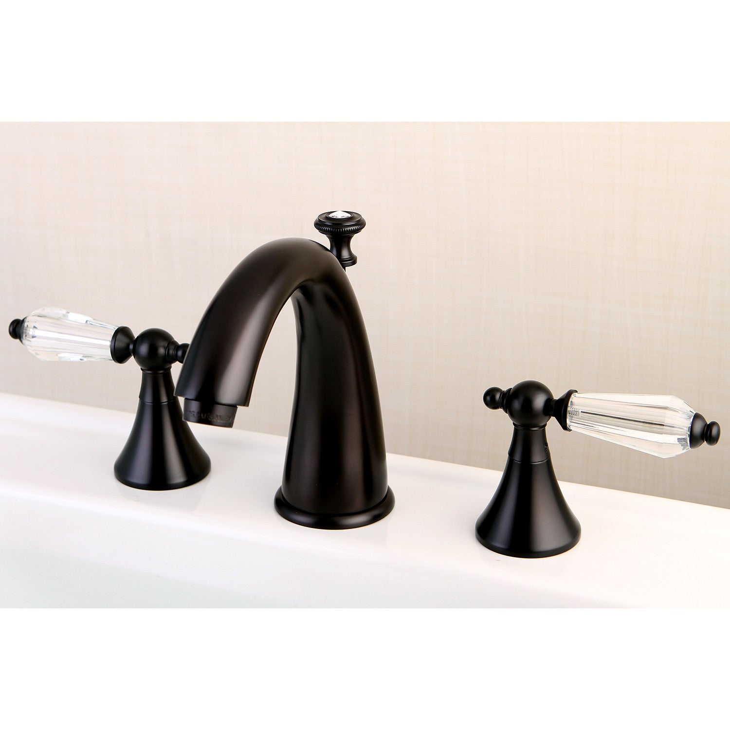 Kingston Tulare KS2975WLL - Wilshire Two-Handle 3-Hole Deck Mount Widespread Bathroom Faucet with Brass Pop-Up, Oil Rubbed Bronze — thumbnail 3