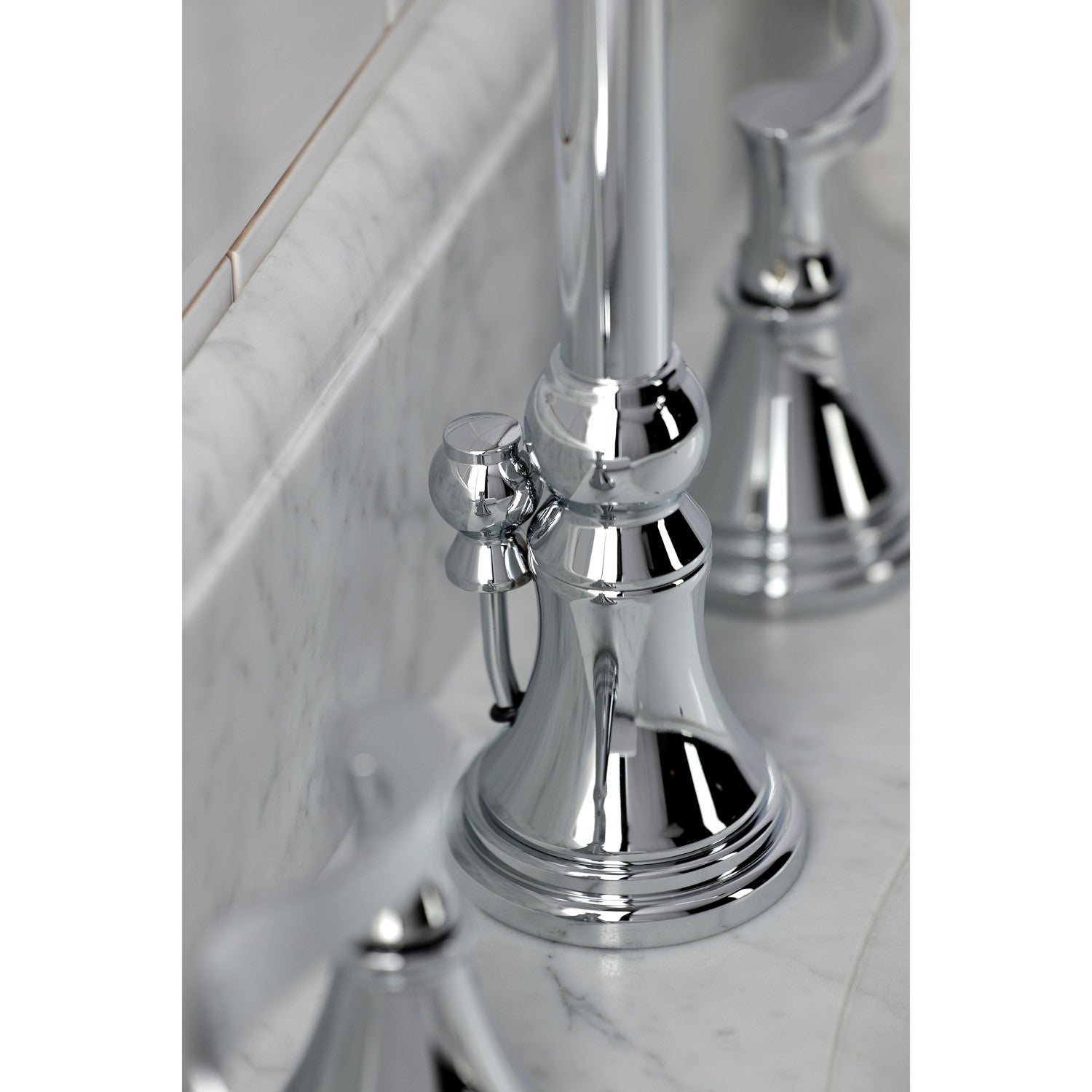 Kingston Tulare KS2981CFL - Century Two-Handle 3-Hole Deck Mount Widespread Bathroom Faucet with Brass Pop-Up, Polished Chrome — thumbnail 3