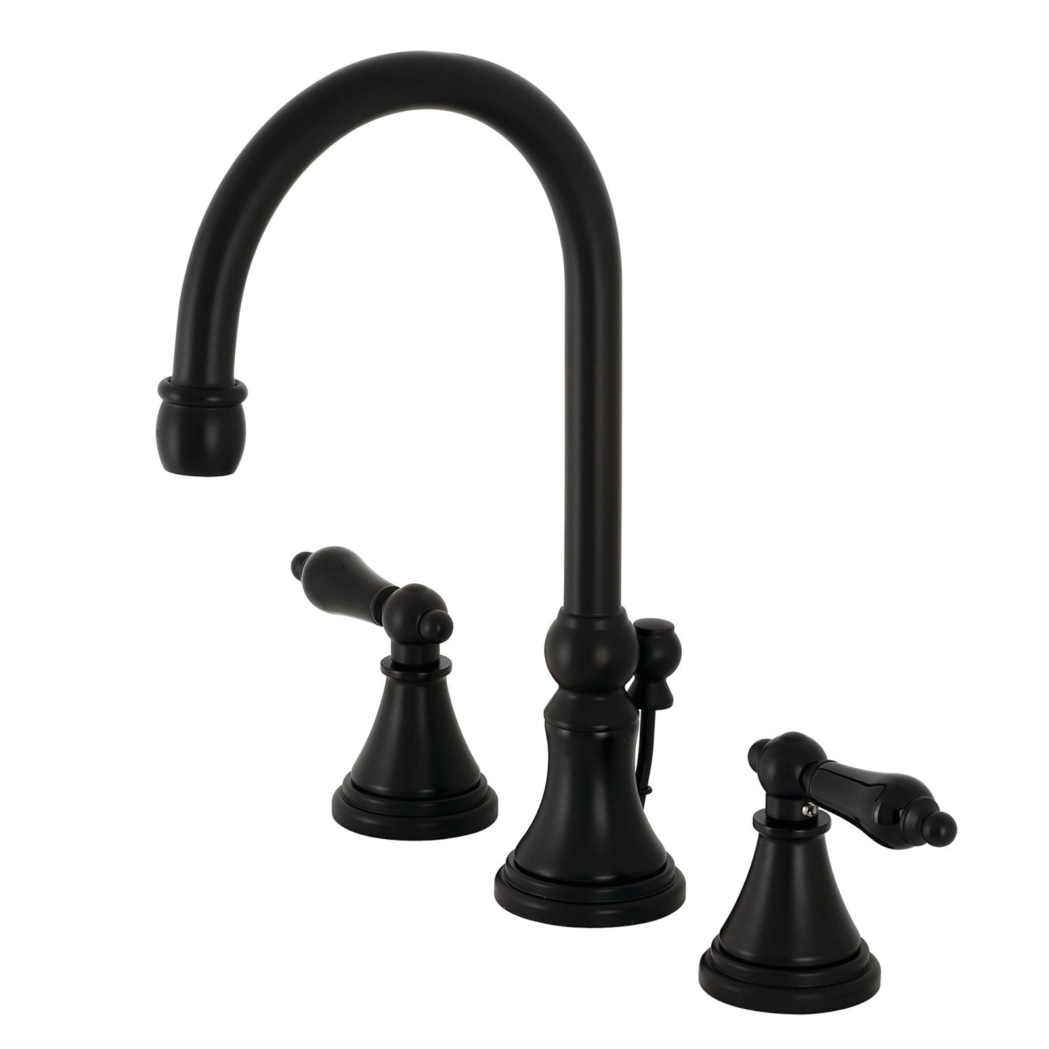 Kingston Tulare KS2985PKL - Duchess Two-Handle 3-Hole Deck Mount Widespread Bathroom Faucet with Brass Pop-Up, Oil Rubbed Bronze