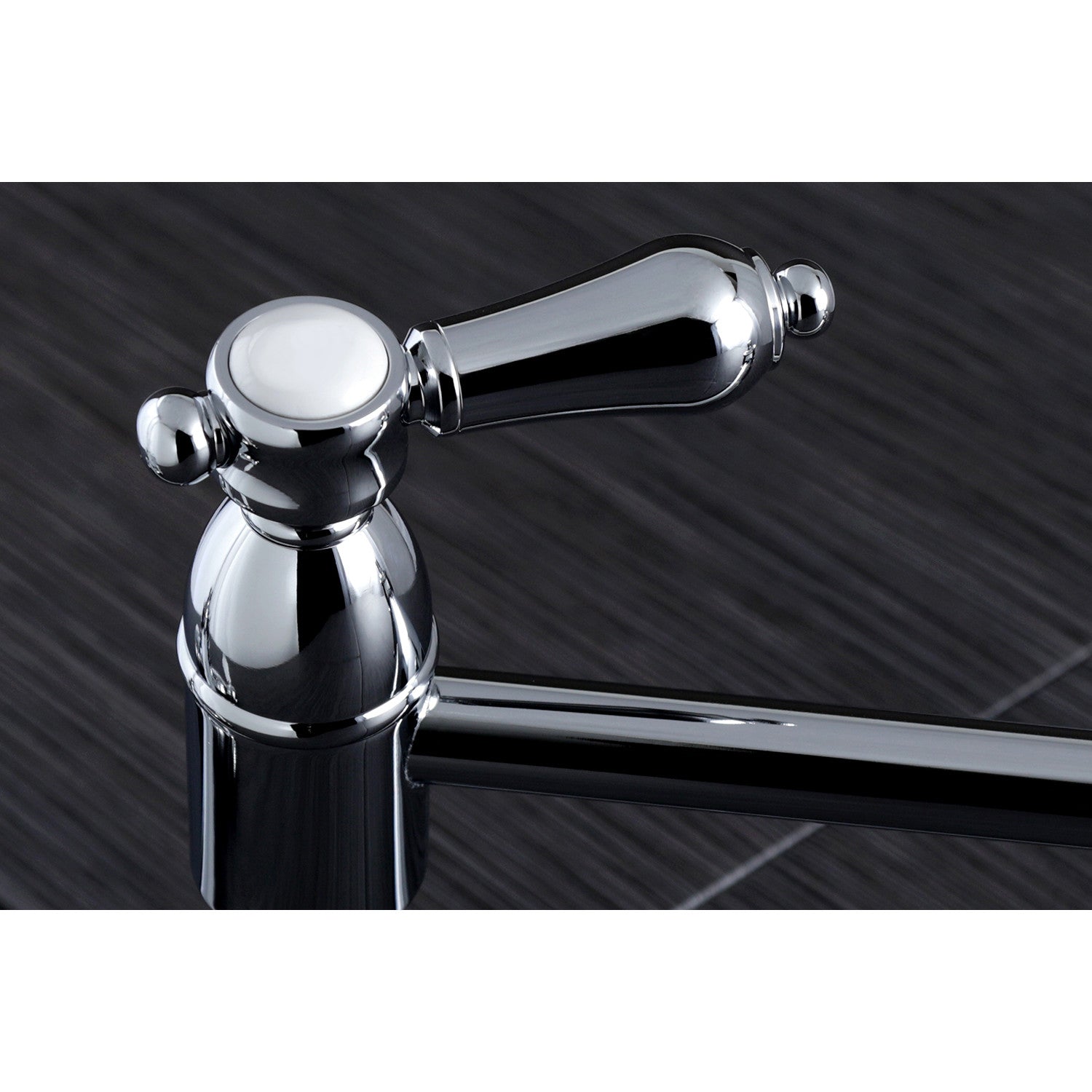 Kingston Heirloom KS3101BAL - Heirloom Two-Handle 1-Hole Wall Mount Pot Filler Faucet, Polished Chrome — thumbnail 3