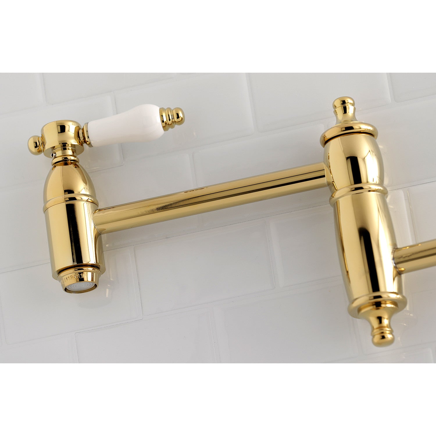 Kingston Heirloom KS3102BPL - Bel-Air Two-Handle 1-Hole Wall Mount Pot Filler Faucet, Polished Brass — thumbnail 3