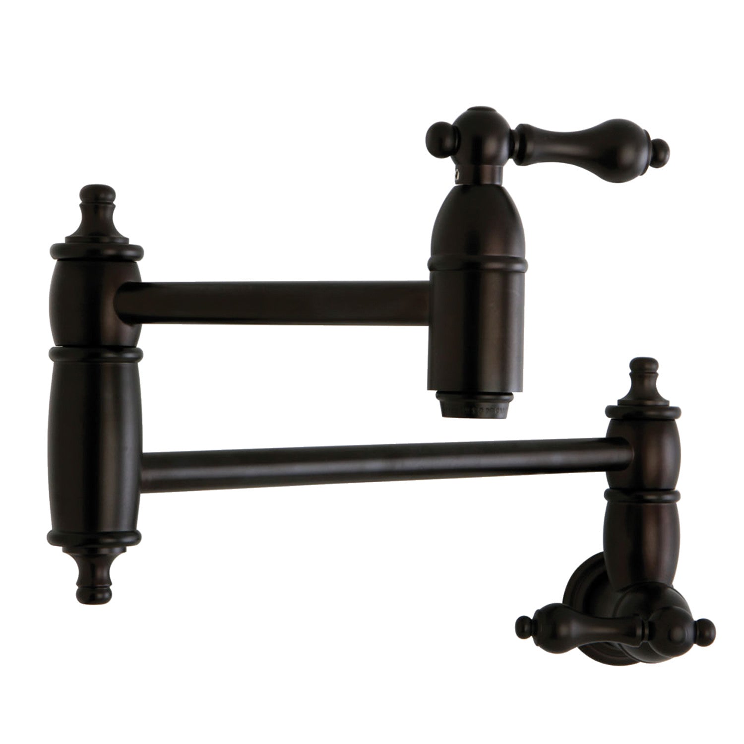 Kingston Heirloom KS3105AL - Restoration Two-Handle 1-Hole Wall Mount Pot Filler Faucet, Oil Rubbed Bronze