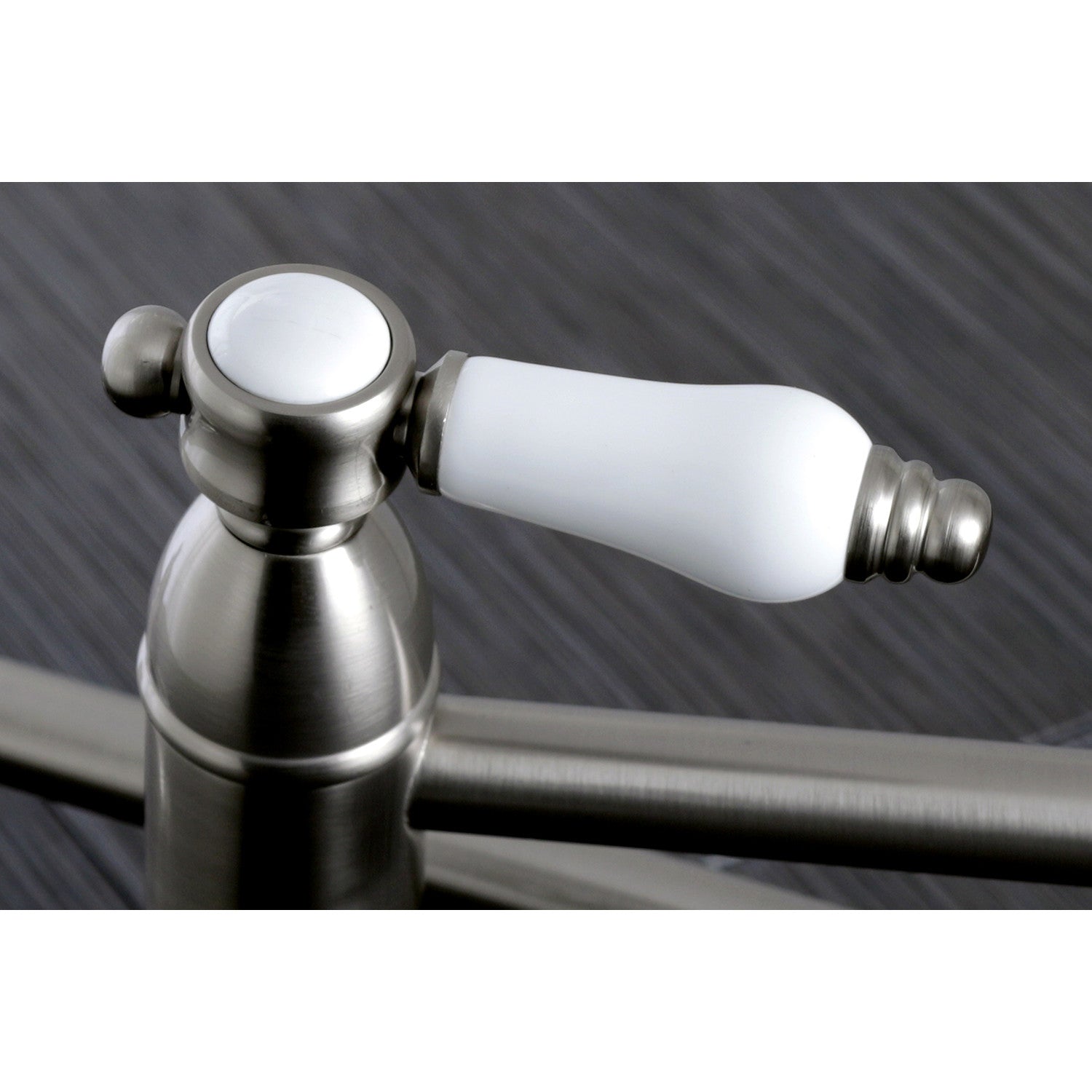 Kingston Heirloom KS3108BPL - Bel-Air Two-Handle 1-Hole Wall Mount Pot Filler Faucet, Brushed Nickel — thumbnail 3