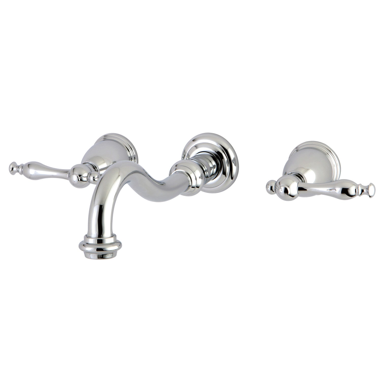Kingston Heirloom KS3121NL - Vintage Double-Handle 3-Hole Wall Mount Bathroom Faucet, Polished Chrome