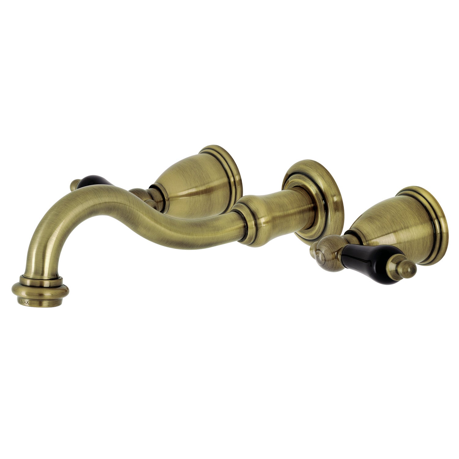 Kingston Heirloom KS3123PKL - Duchess Double-Handle 3-Hole Wall Mount Bathroom Faucet, Antique Brass