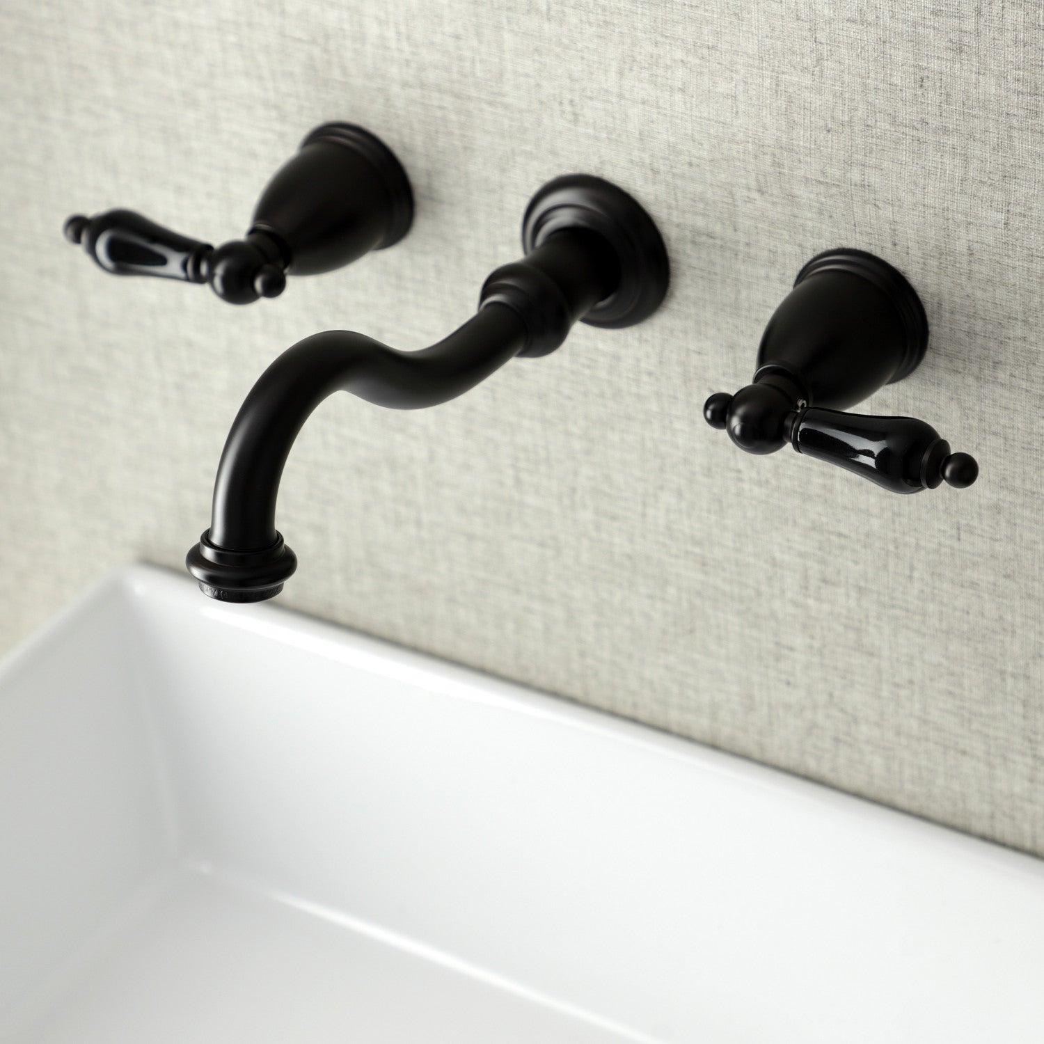 Kingston Heirloom KS3125PKL - Duchess Double-Handle 3-Hole Wall Mount Bathroom Faucet, Oil Rubbed Bronze — thumbnail 2