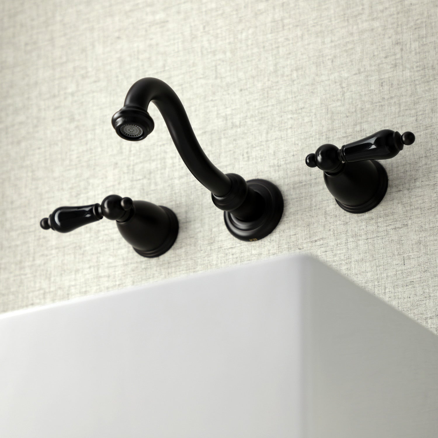 Kingston Heirloom KS3125PKL - Duchess Double-Handle 3-Hole Wall Mount Bathroom Faucet, Oil Rubbed Bronze — thumbnail 3