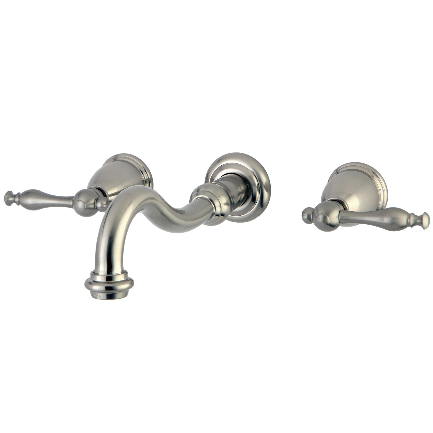 Kingston Heirloom KS3128NL - Vintage Double-Handle 3-Hole Wall Mount Bathroom Faucet, Brushed Nickel