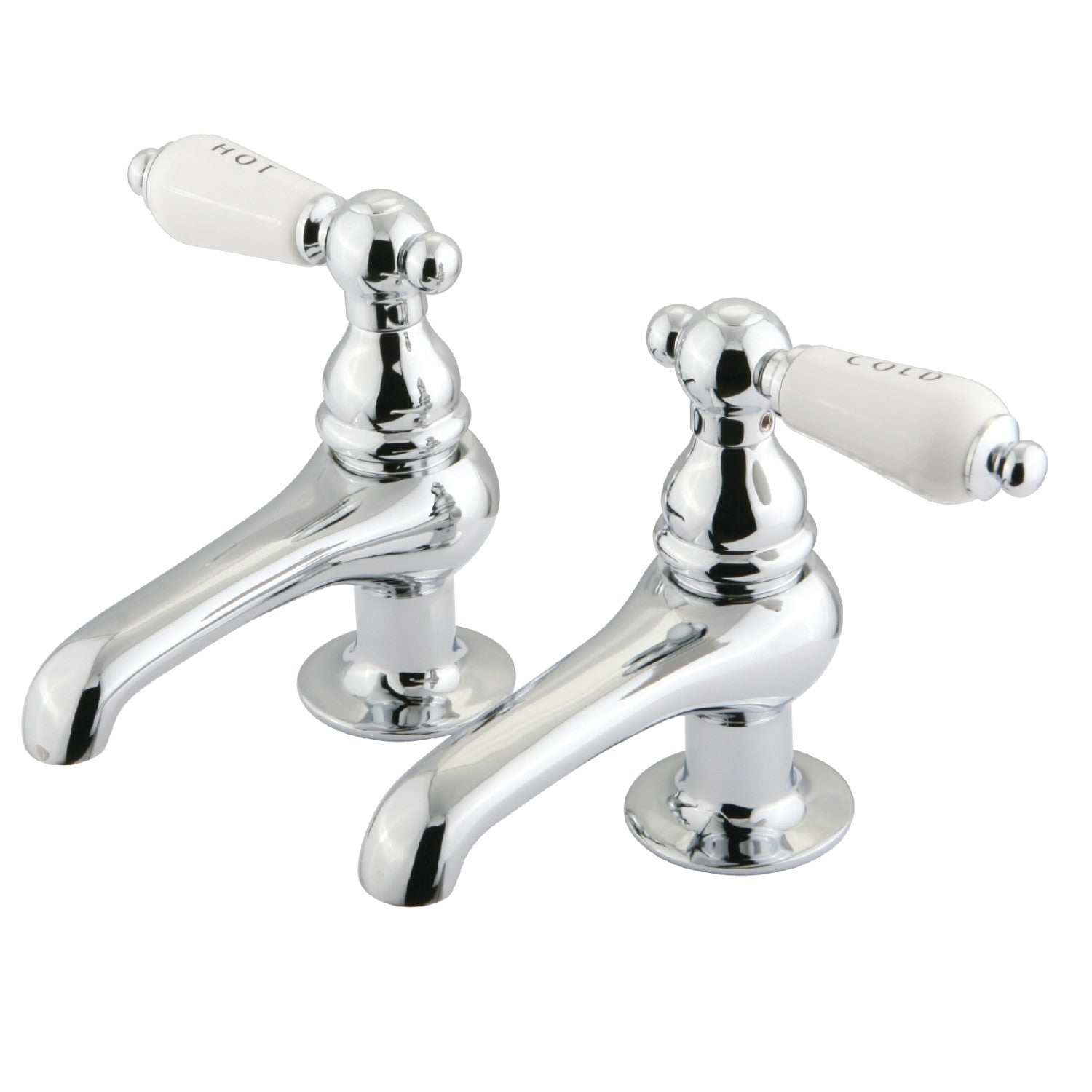 Kingston Heirloom KS3201PL - Restoration Two-Handle Deck Mount Basin Tap Faucet, Polished Chrome