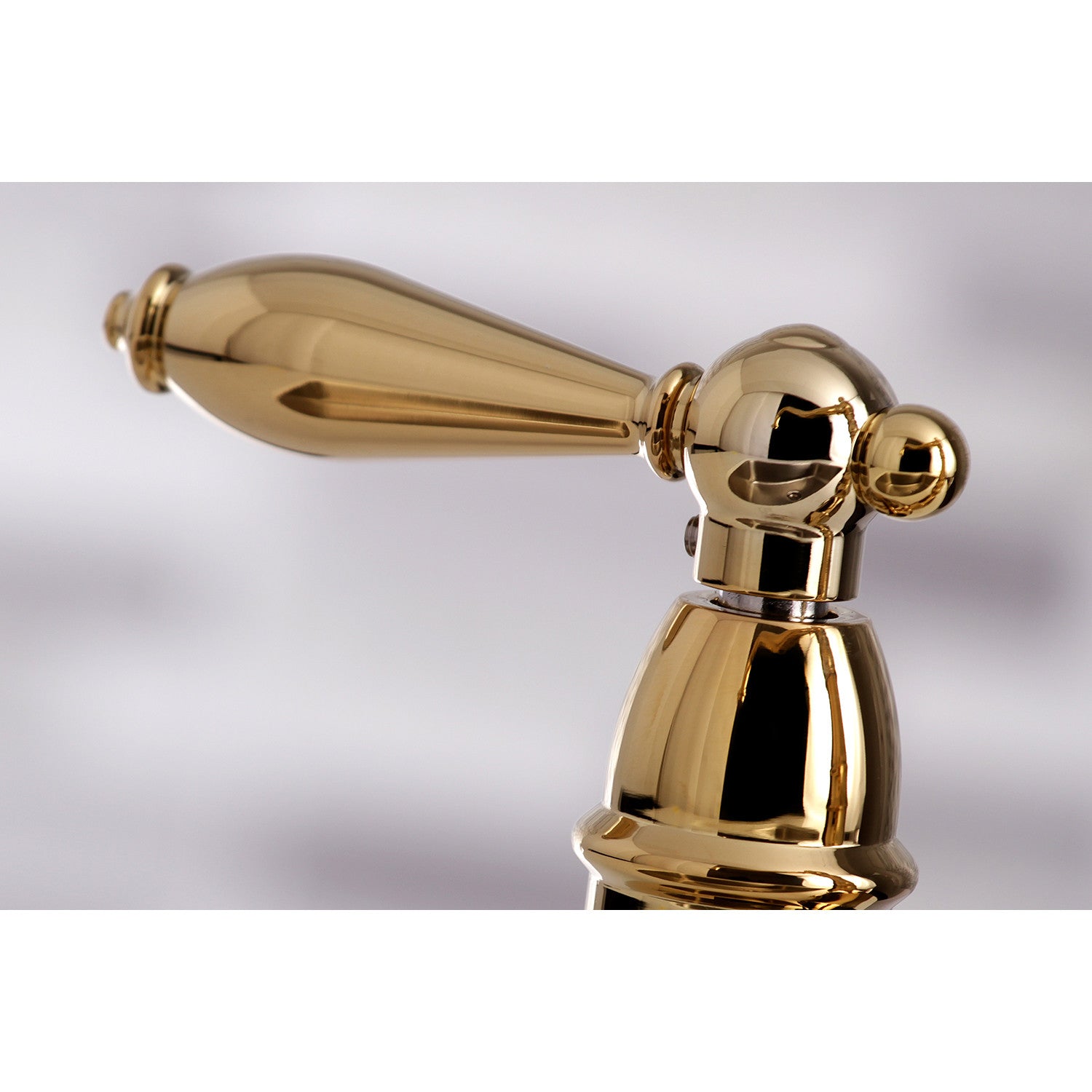 Kingston Heirloom KS3272ALBS - Restoration Two-Handle 4-Hole Deck Mount Bridge Kitchen Faucet with Brass Sprayer, Polished Brass — thumbnail 3